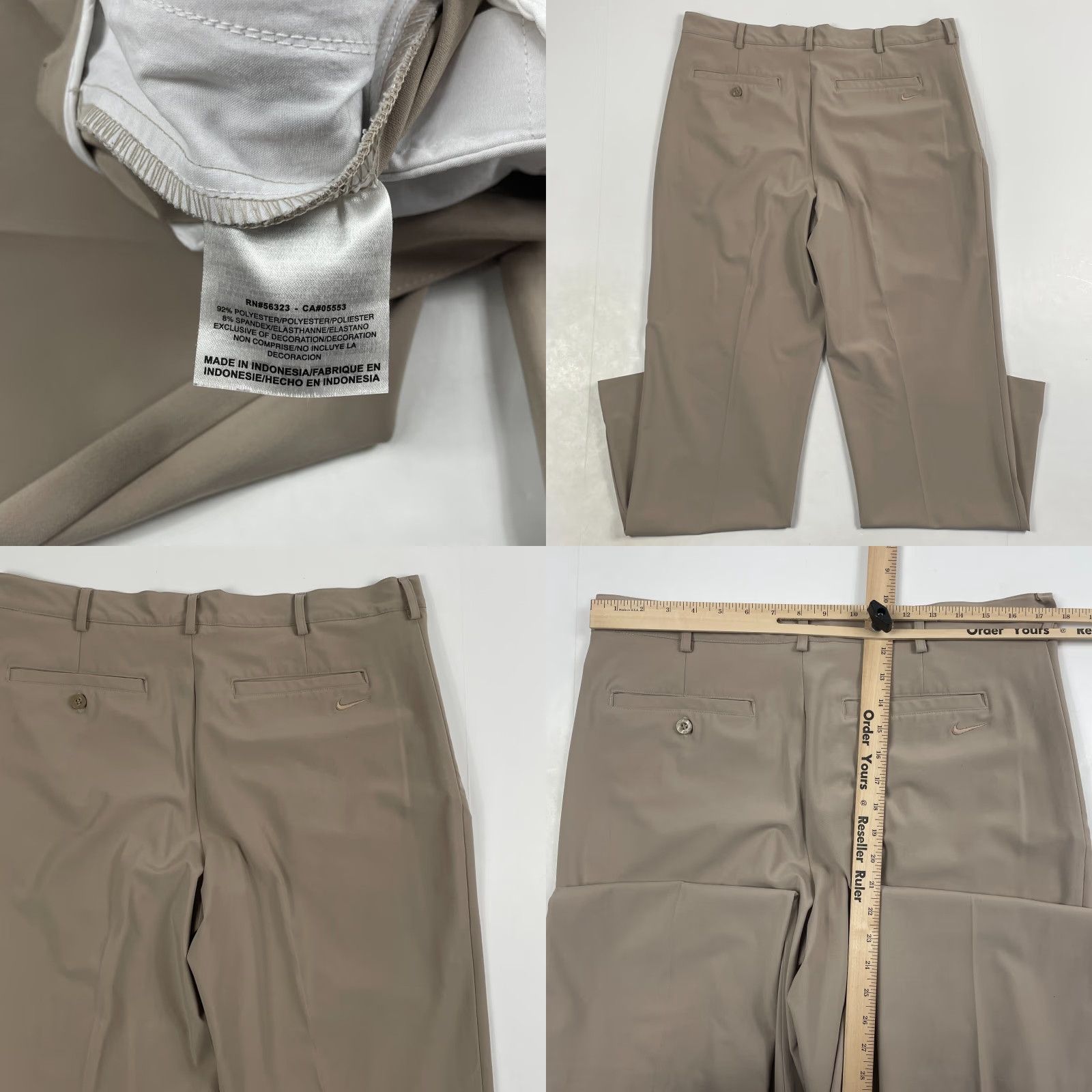 Nike Nike Pants Mens 34 x 30 Beige Golf Straight Leg Flat Front Stretch Outdoors Tan Size US 34 / EU 50 - 8 Thumbnail