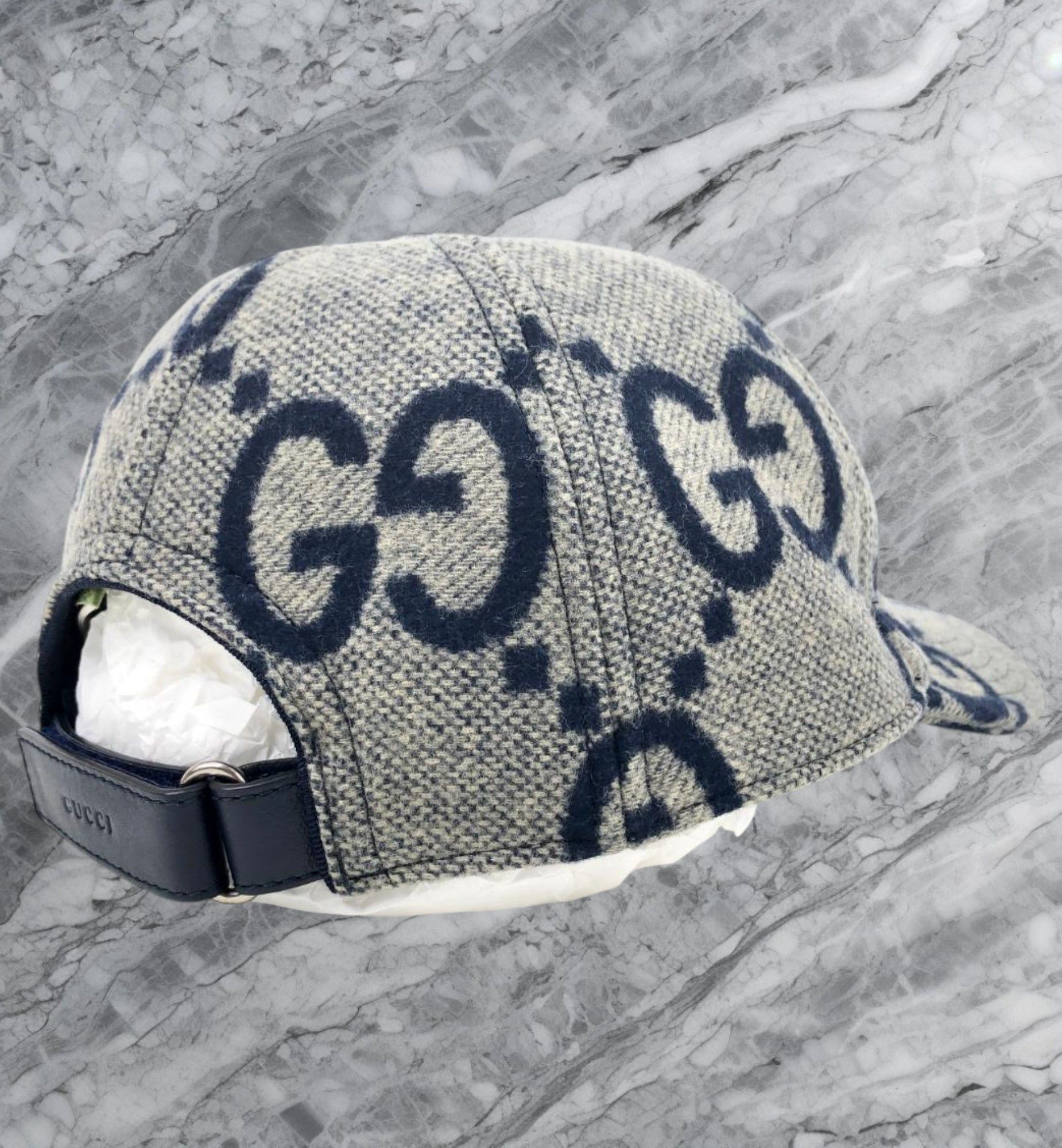 Gucci Gucci GG Monogram Jumbo Wool Canvas Baseball Cap Hat Size ONE SIZE - 6 Thumbnail