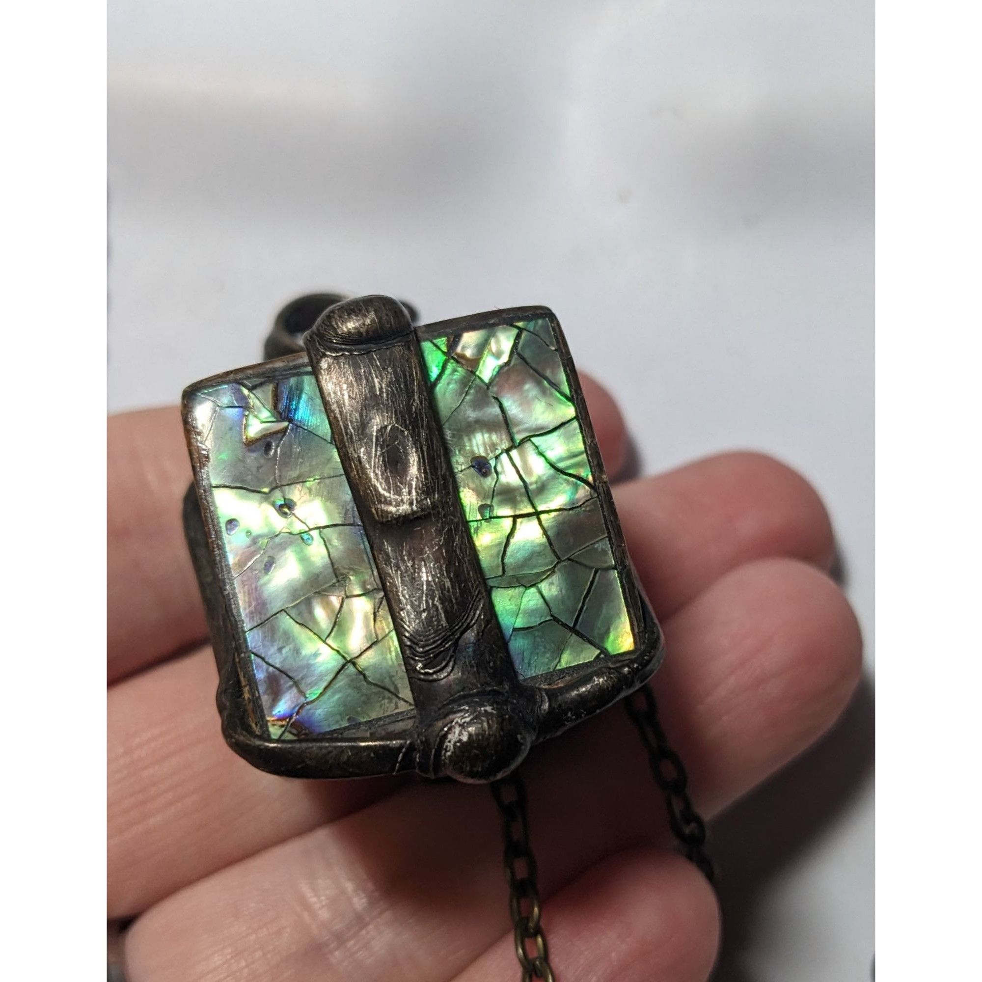 Other Vintage Abalone Crackle Cube Pendant Necklace Size ONE SIZE - 7 Thumbnail