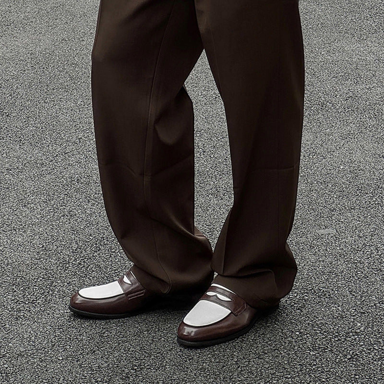 Leather Two-Tone Contrast Leather Loafer | British Slip-On Size US 8 / EU 41 - 1 Thumbnail