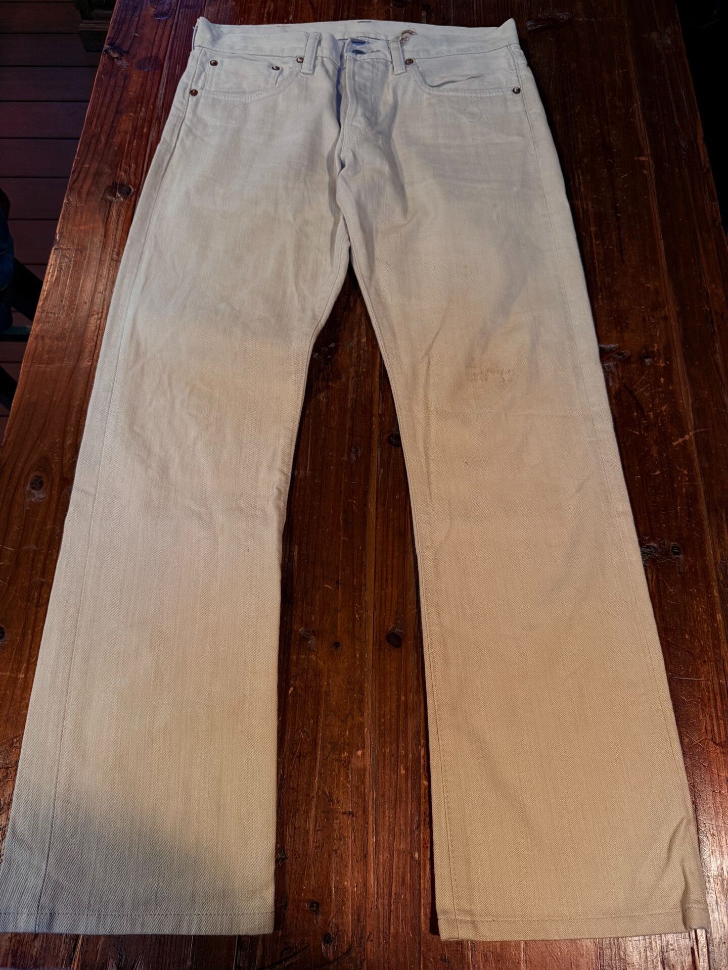 RRL Ralph Lauren RRL Ralph Lauren Beige Denim Bootcut Pants Size US 30 / EU 46 - 1 Thumbnail