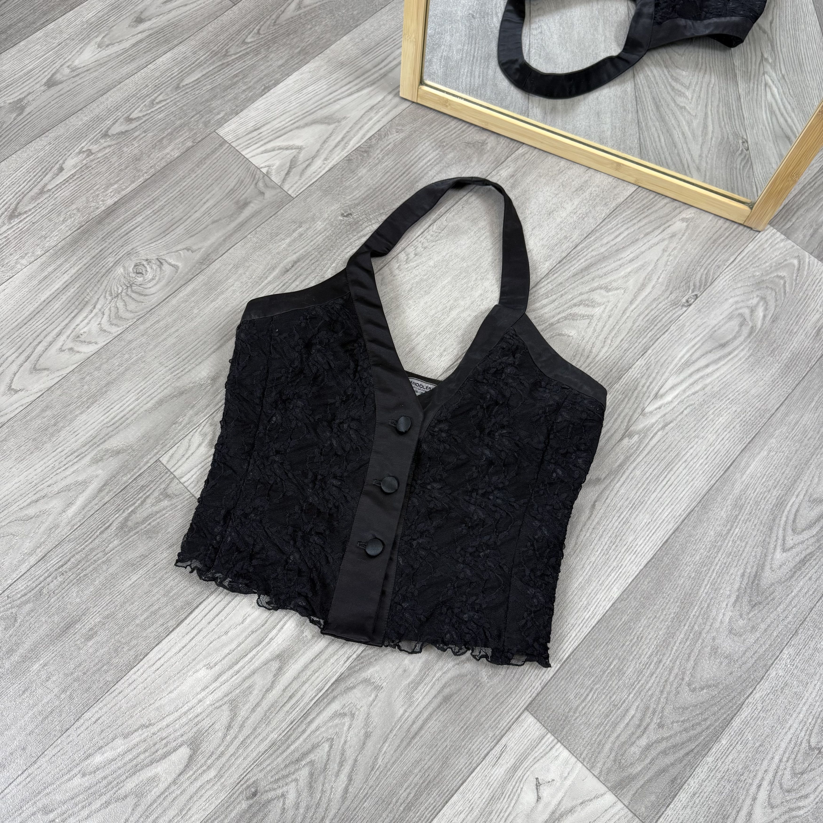 Vintage Vintage Grunge Lace Crop Top Button Up Vest Size M / US 6-8 / IT 42-44 - 6 Thumbnail