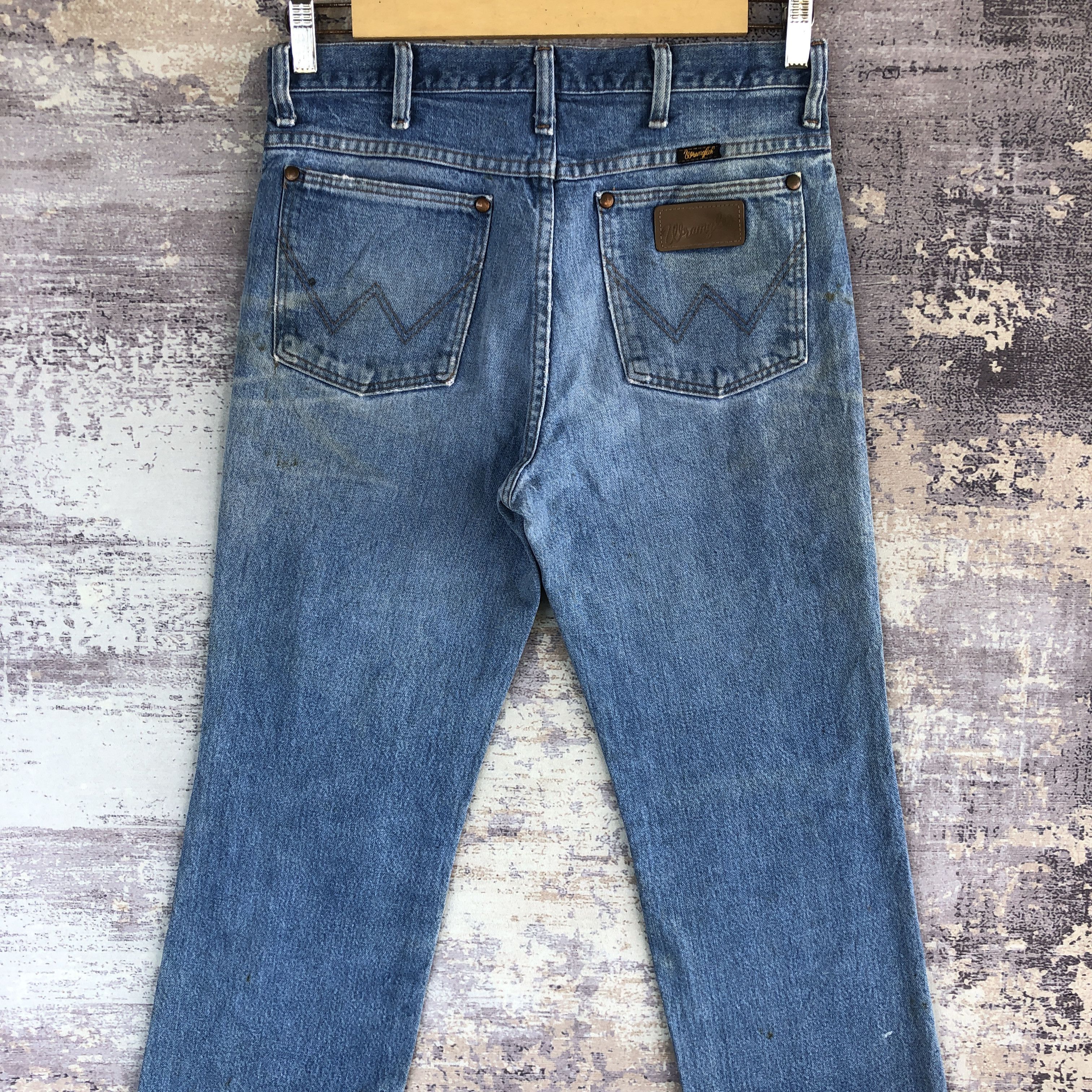 Vintage Vintage Distressed Wrangler Jeans Faded Blue Denim Pants Size US 30 / EU 46 - 4 Thumbnail