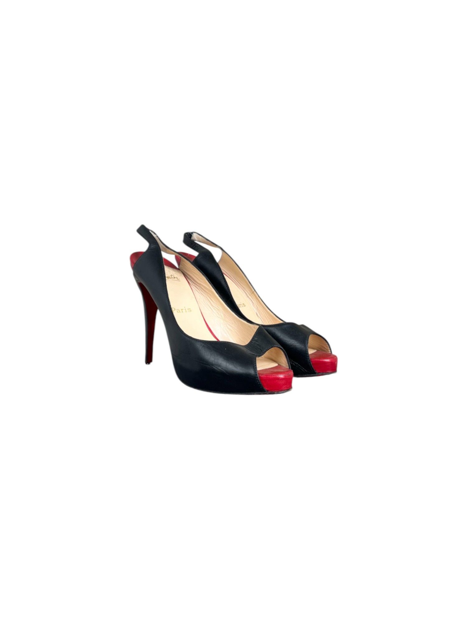Christian Louboutin 2000's Red & Black Leather pumps Size US 10.5 / IT 40.5 - 1 Thumbnail