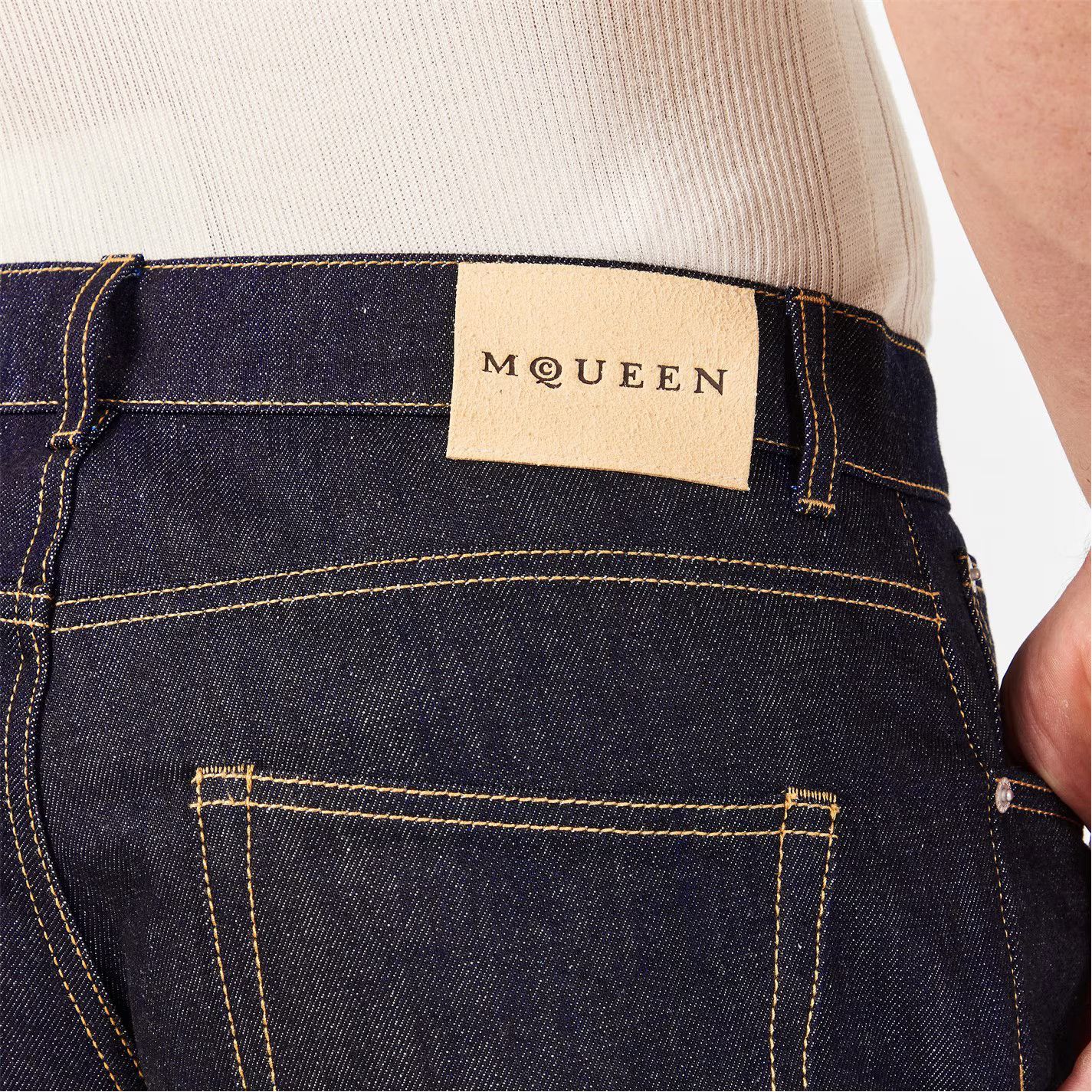 Alexander McQueen o1g2r1mq0326 Wide Leg Denim Jeans in Indigo Blue Size US 30 / EU 46 - 6 Thumbnail