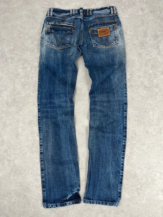 Dolce & Gabbana 2000s Dolce & Gabbana Blue Denim Washed Slim Jeans Size US 31 - 7 Thumbnail
