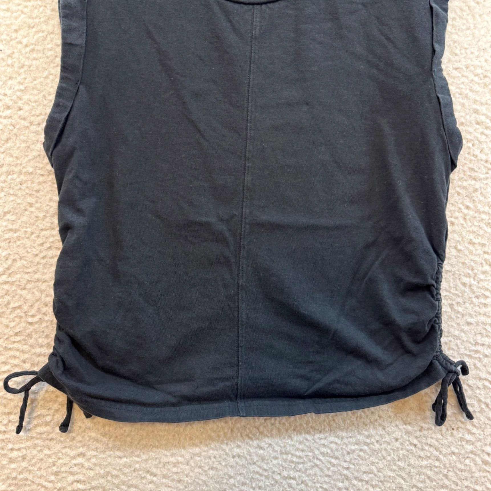 Gap Gap Muscle Tank Top Small Womens Black Ruched Tie Sleeveless Casual Minimalist Tank Shirt S Womens Black Tank Top Size S / US 4 / IT 40 - 4 Thumbnail