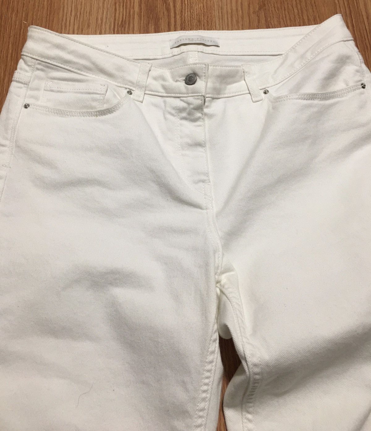 Fabiana Filippi Fabiana Filippi Slim Cut Beaded Cuff Jeans White RRP $550 Size 34" / US 12 / IT 48 - 10 Thumbnail