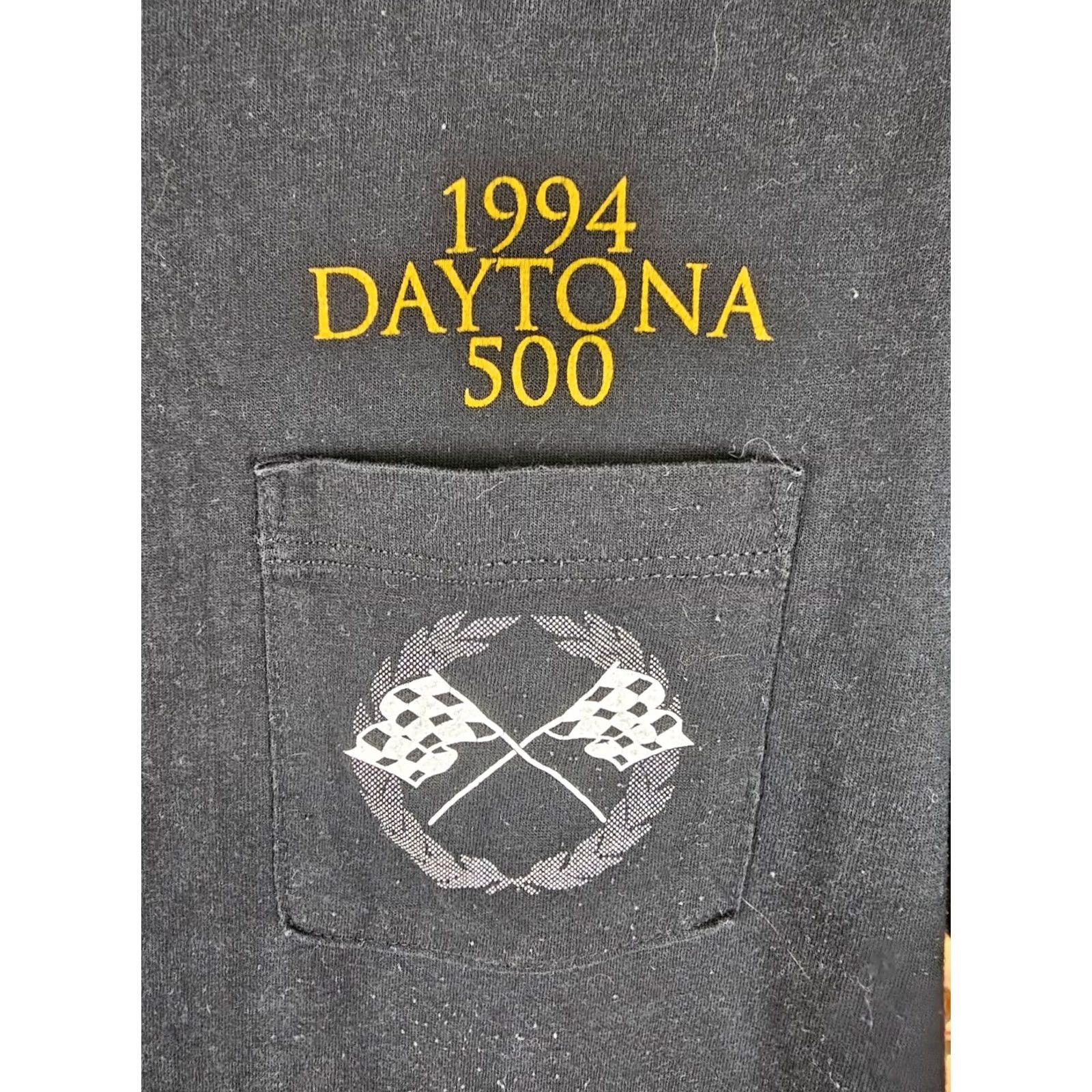 Jerzees VINTAGE DAYTONA 500 SPEEDWAY RACING ONE POCKET COTTON BLACK T-SHIRT SZ XL Size US XL / EU 56 / 4 - 3 Thumbnail
