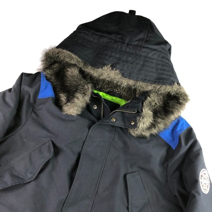 Nautica Nautica Faux Fur Coat Parka Jacket Down Insulated Navy Blue ...