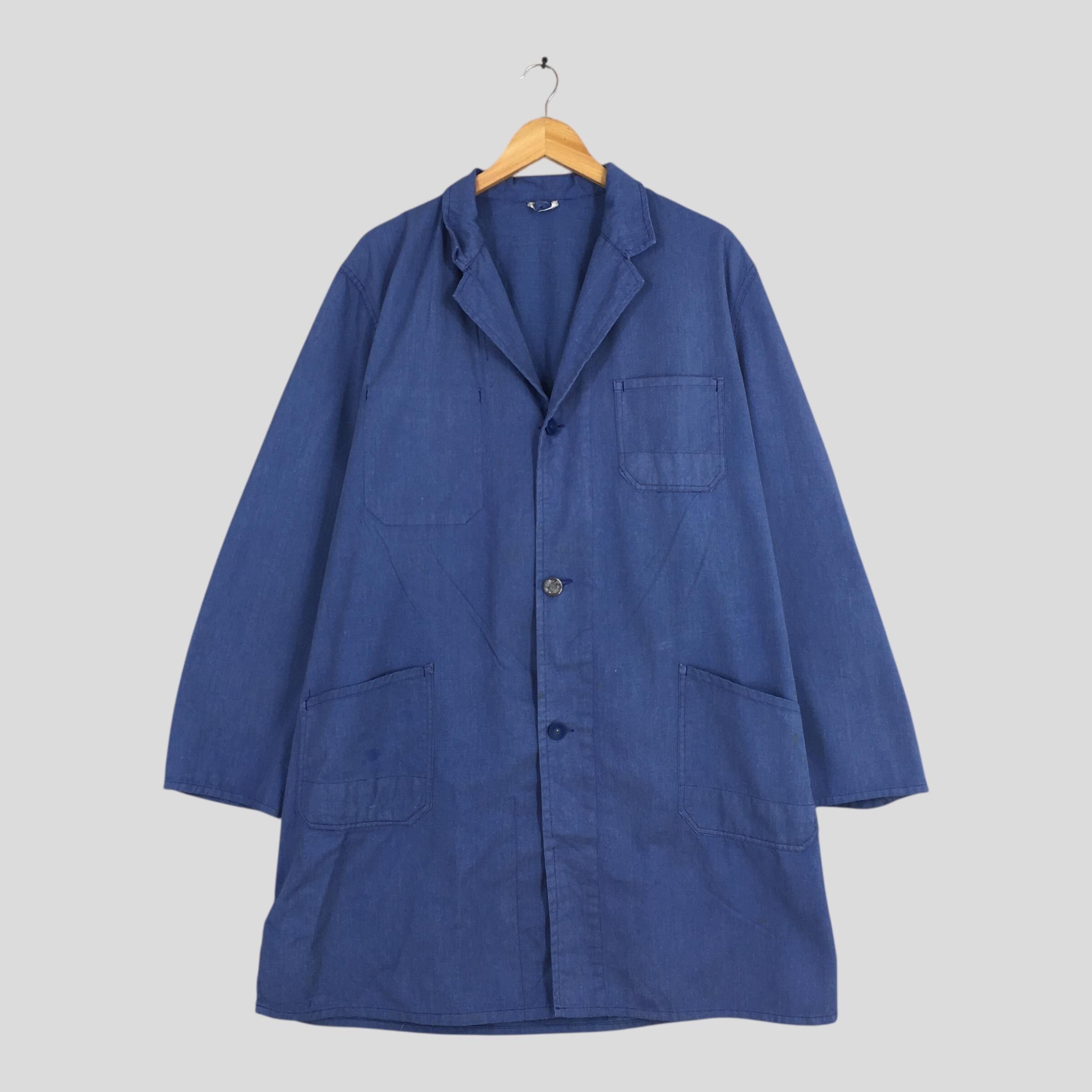 Le Laboureur 1980s Duster Frenchwork Sanforized Indigo Jacket XLarge Size US XL / EU 56 / 4 - 1 Thumbnail
