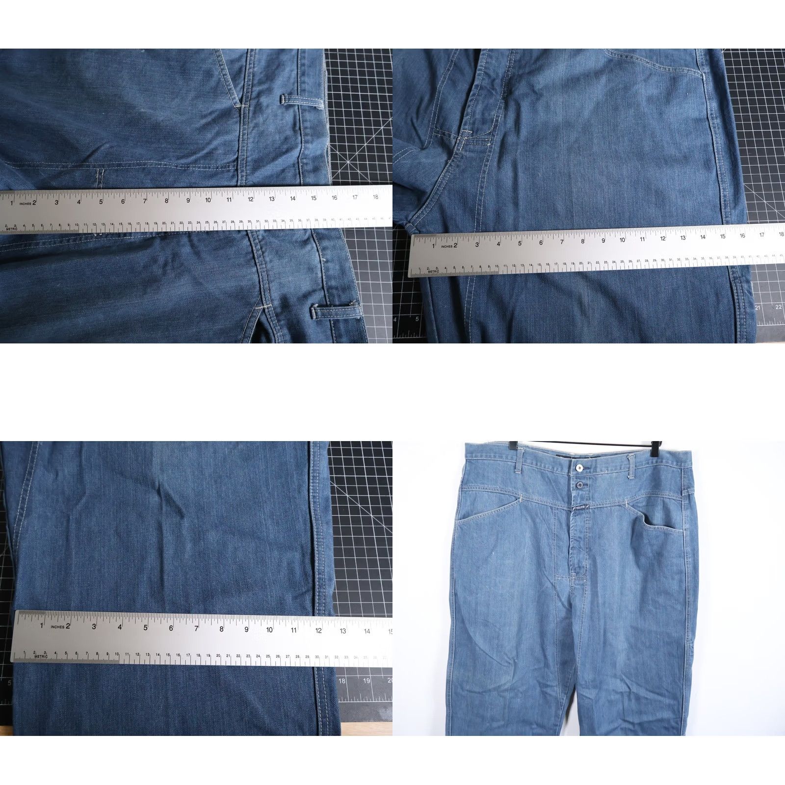 Denime VINTAGE Girbaud Jeans Men's 42 x 30 Blue Denim Carpenter Straight 90s Hip Hop VTG Mens Size US 42 / EU 58 - 8 Thumbnail
