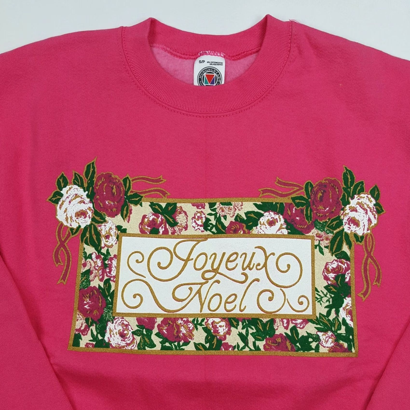 Vintage VINTAGE Merry Christmas French Noel Size S Crewneck Floral Holiday Sweatshirt Size US S / EU 44-46 / 1 - 2 Thumbnail