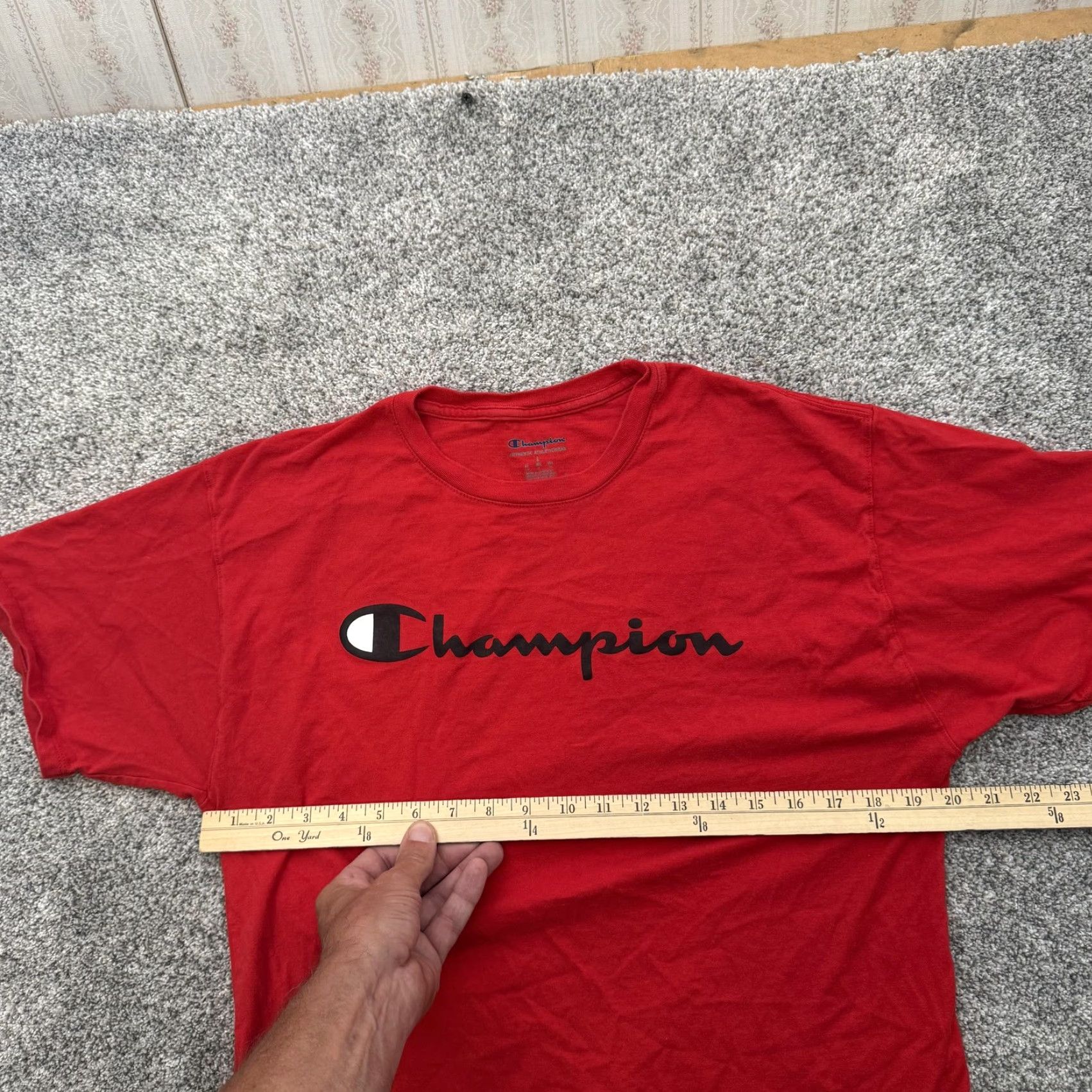 Champion Champion Shirt Mens Large Red Graphic Tee Logo Spell Out Athletic Casual Comfort Size US L / EU 52-54 / 3 - 3 Thumbnail