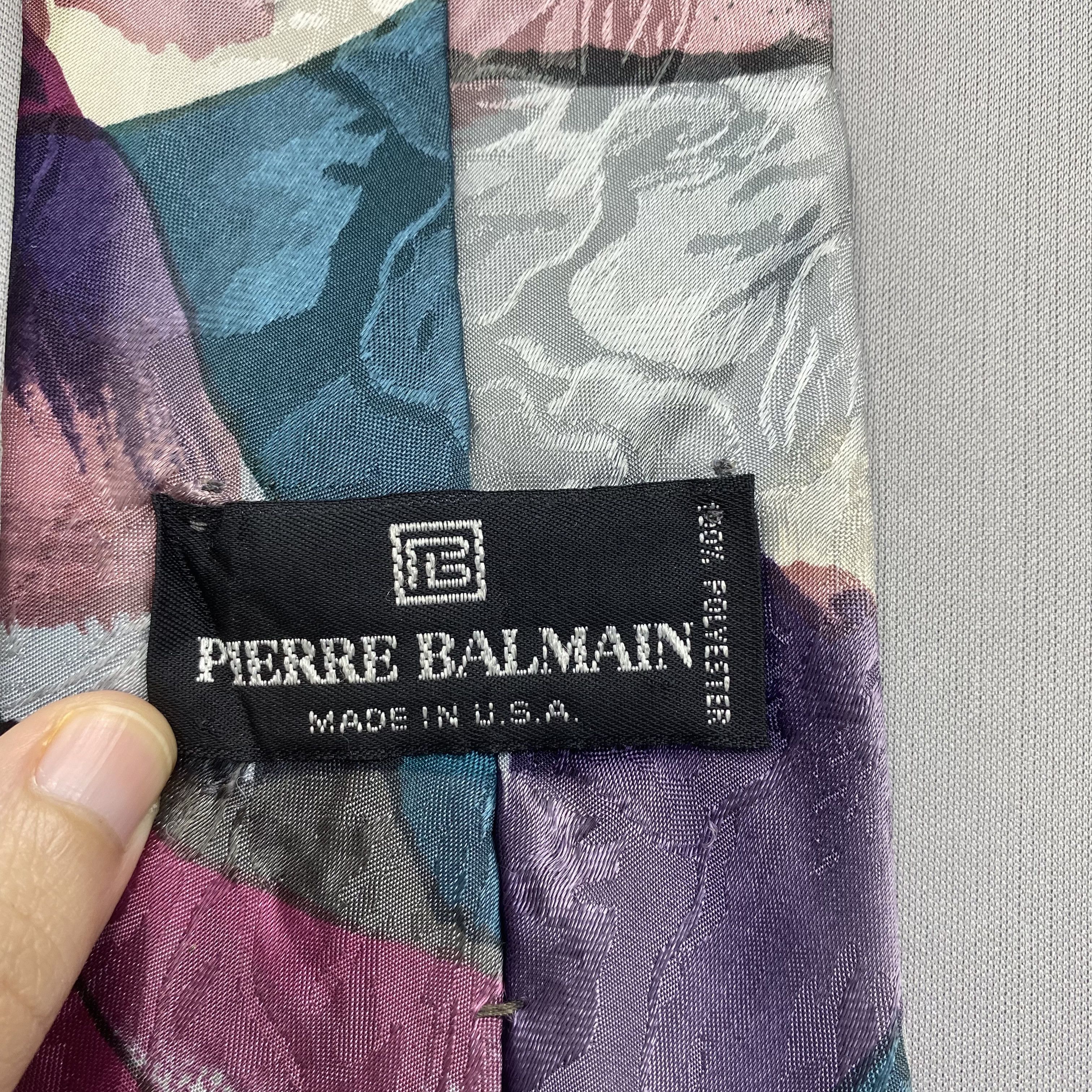 Japanese Brand Vintage Pierre Balmain SILK Necktie Cravate Pure Silk Size ONE SIZE - 7 Thumbnail