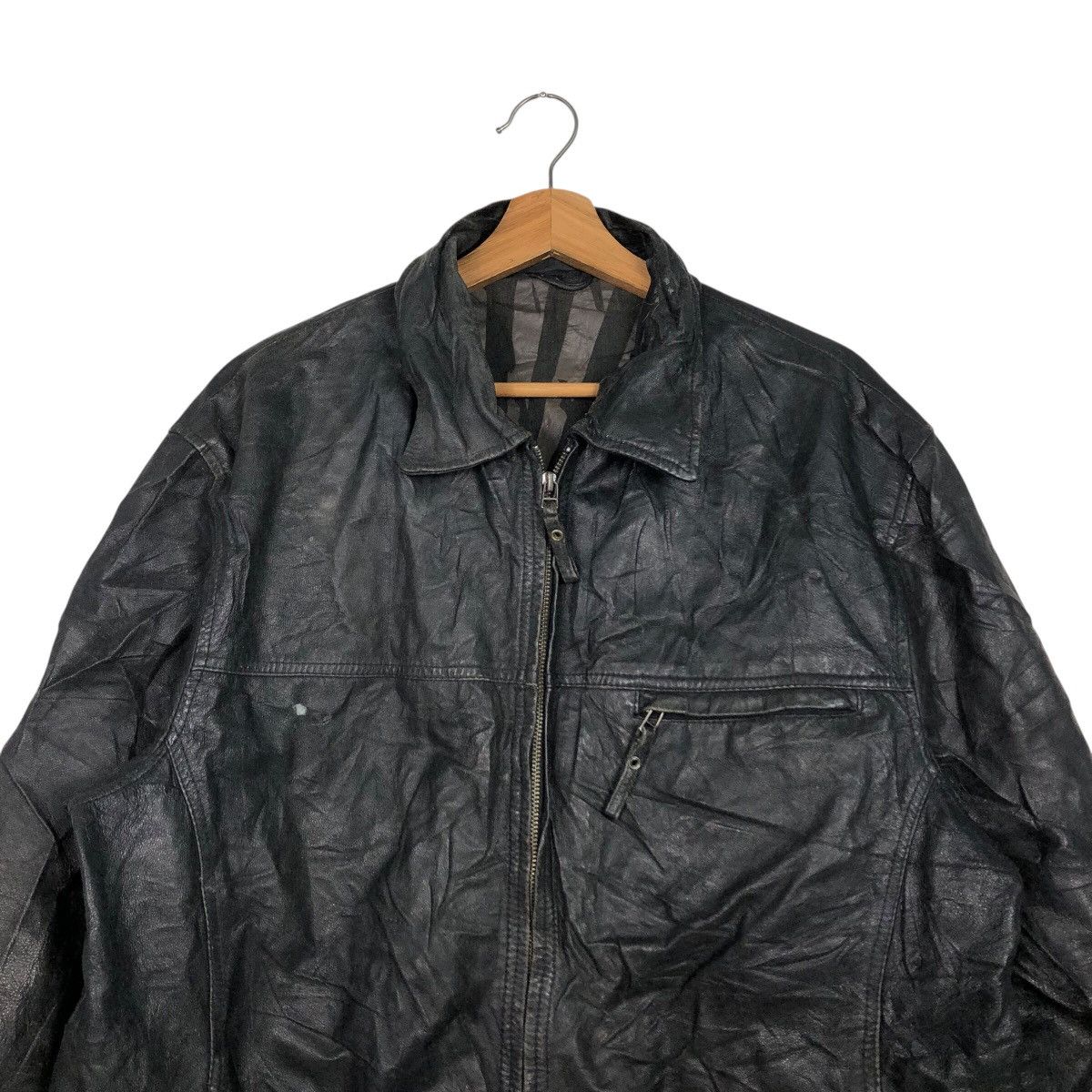 Japanese Brand 📌Vintage Leather Biker Jacket Angelo Litrico Issey Miyake Size US M / EU 48-50 / 2 - 4 Thumbnail