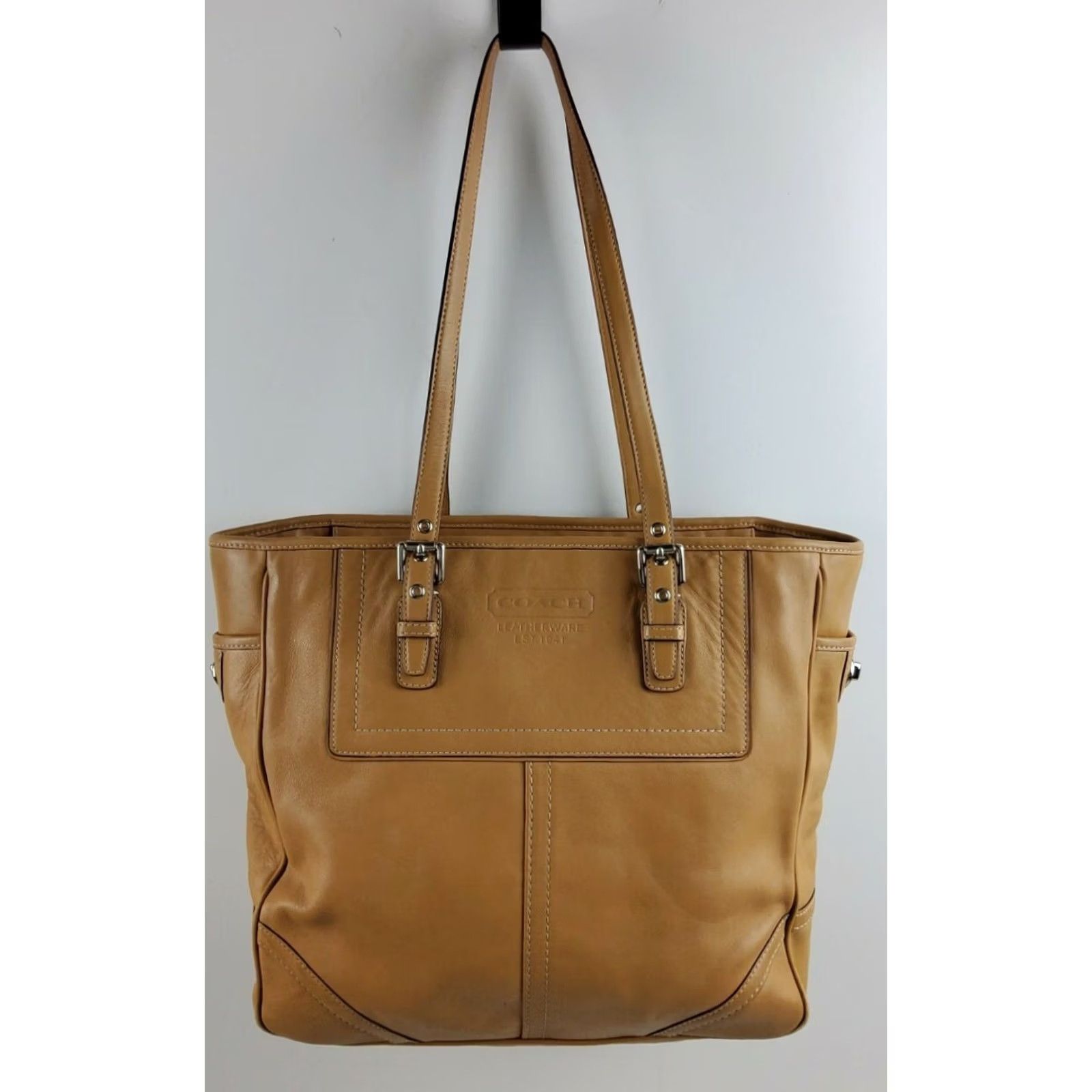 Coach Coach West Gallery Large Shoulder Bag Tan Leather Tote Purse Womens Bag Size ONE SIZE - 2 Thumbnail