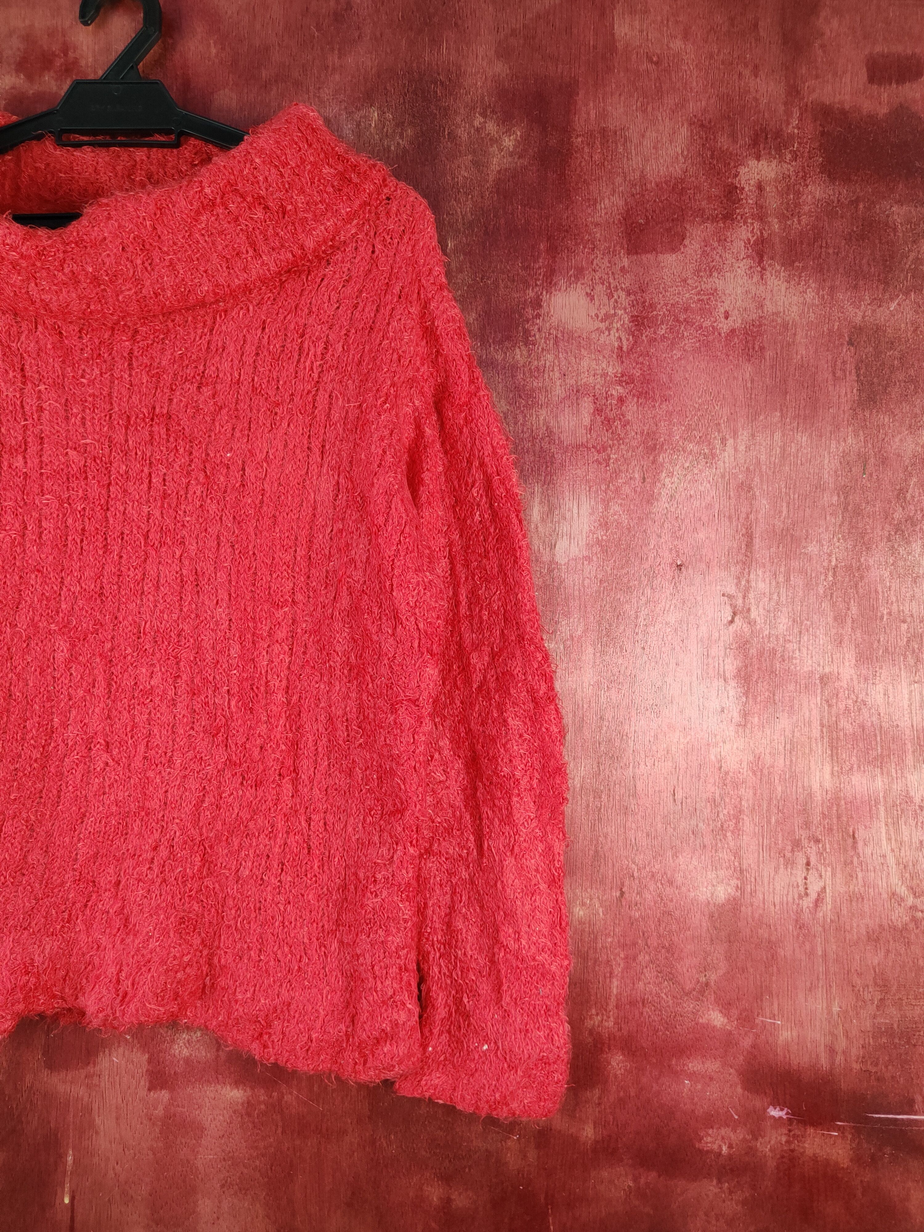 Homespun Knitwear × Japanese Brand × Vintage Chocol Raffine Robe Red Fur Mohair Knitwear #S2093 Size M / US 6-8 / IT 42-44 - 5 Thumbnail