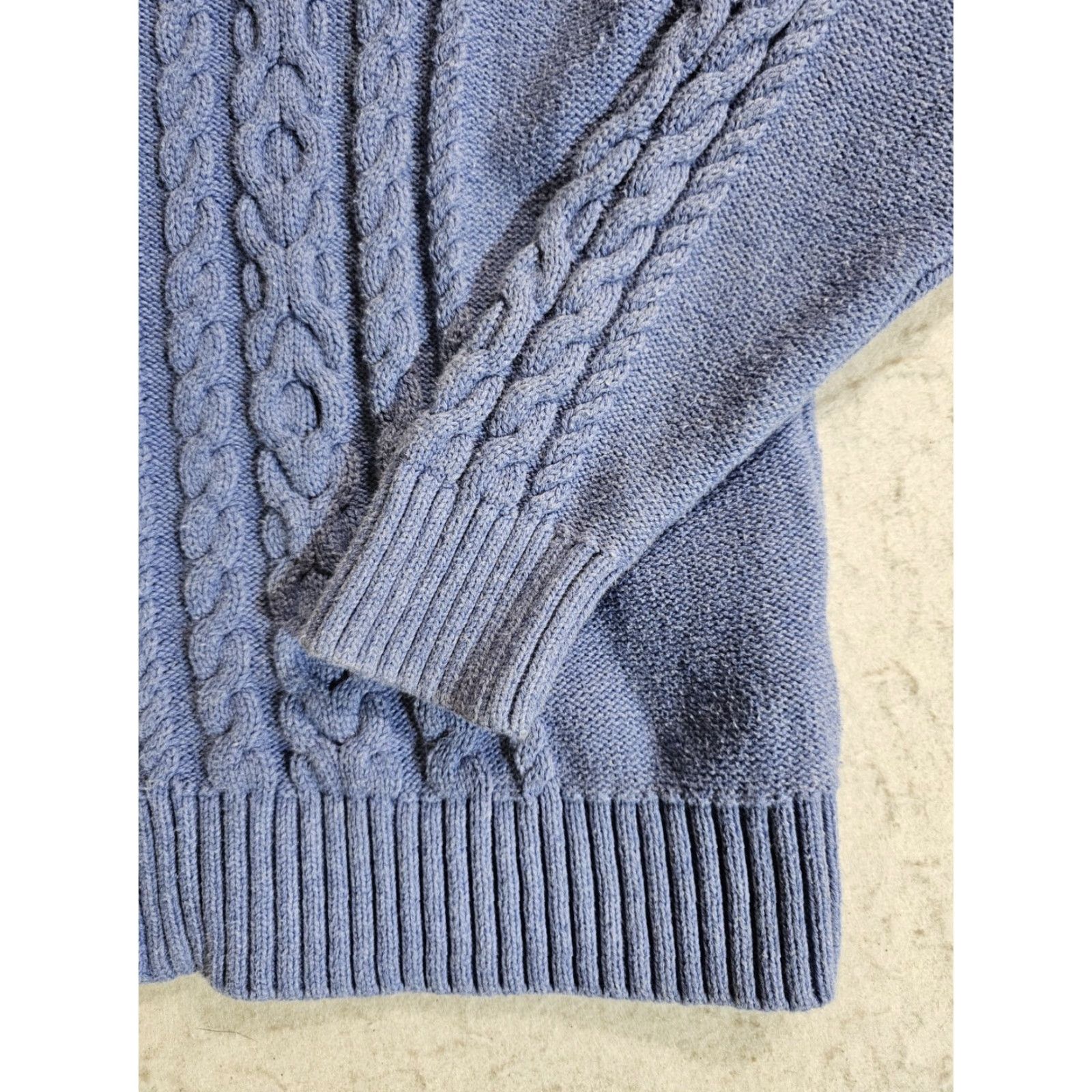 Vintage VINTAGE L.L.Bean Cardigan Sweater Cable Knit Mock Neck Full Zip Womens XL Petite Blue Size XL / US 12-14 / IT 48-50 - 5 Thumbnail