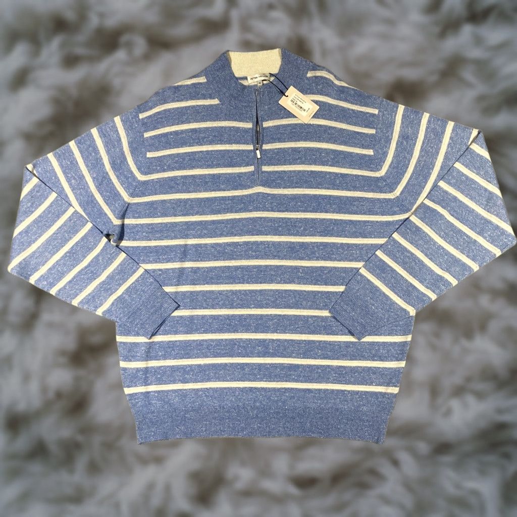 Peter Millar Peter Millar Sweater Men XL Long Bay 1/4 Zip Pullover Maritime Blue Wool Pullover Golf NWT Size US XL / EU 56 / 4 - 1 Thumbnail