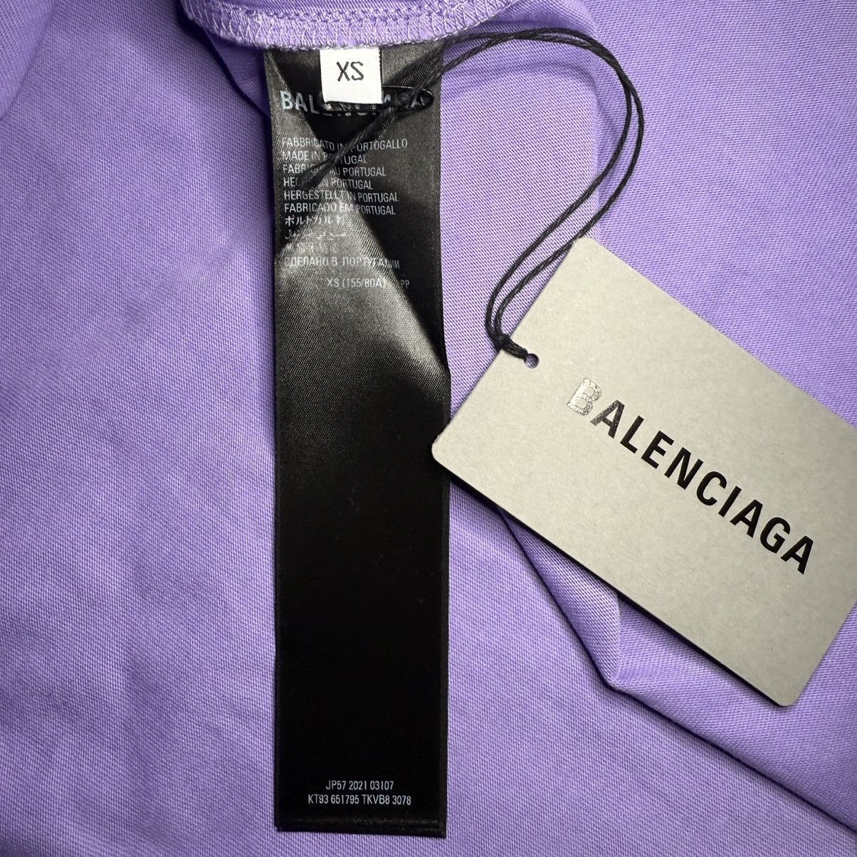 Balenciaga Balenciaga Destroyed Logo T-Shirt – Lavender Size US XS / EU 42 / 0 - 5 Thumbnail