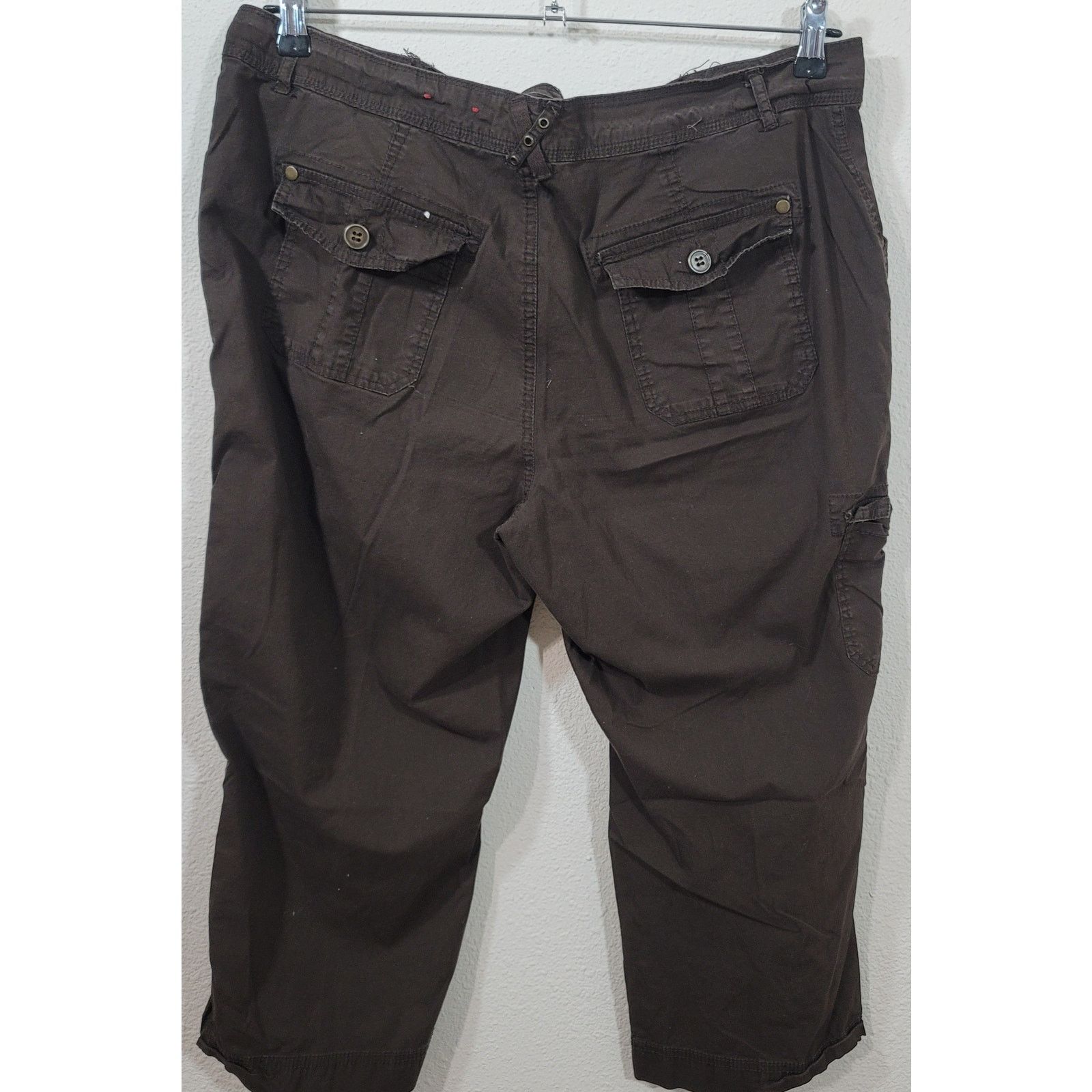 Other Dressbarn Brown Flat Front Cargo Cropped Pant 16 Side Pocket Size 38" / US 16 / IT 52 - 7 Thumbnail