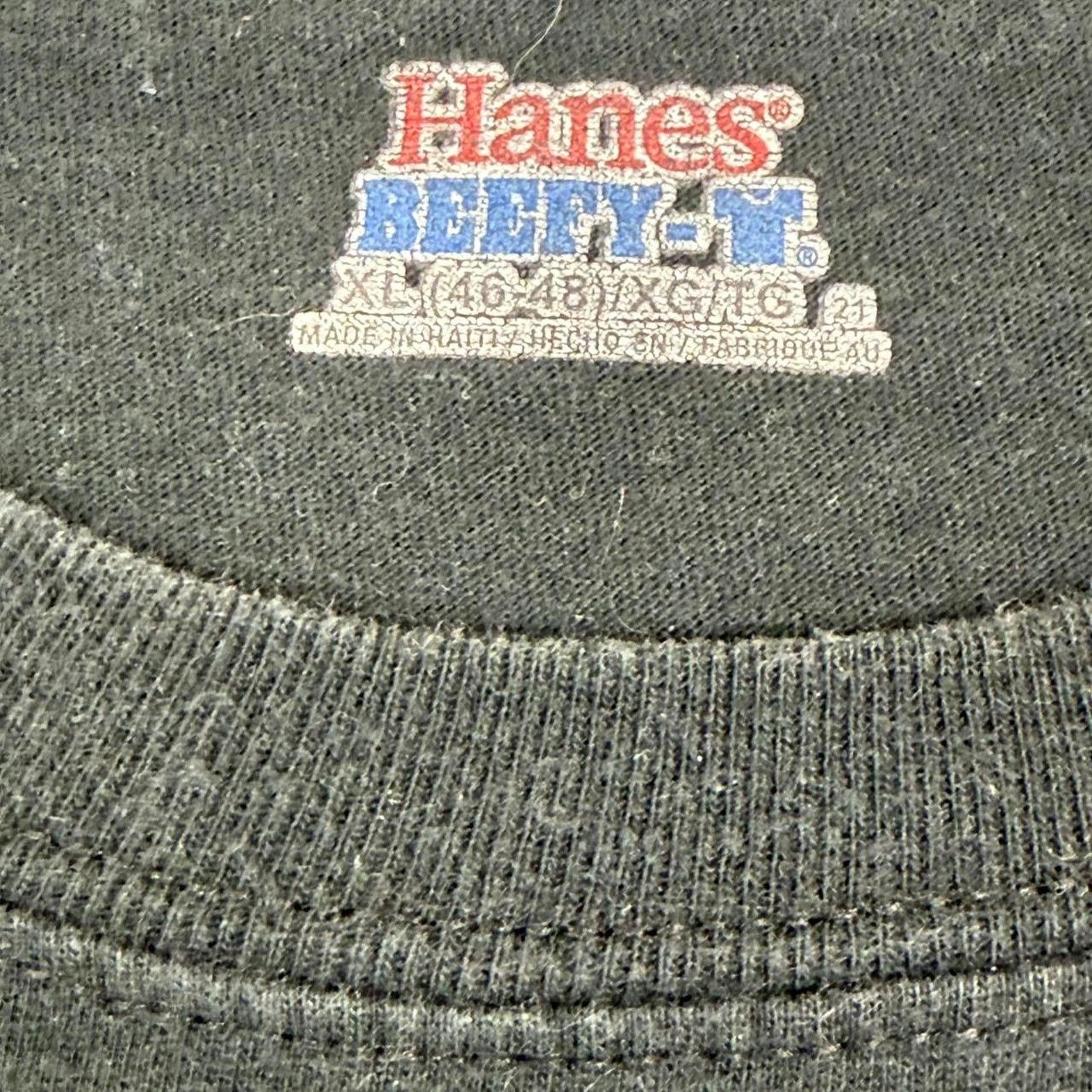 Hanes Vintage biker shirt y2k Size US XL / EU 56 / 4 - 4 Thumbnail
