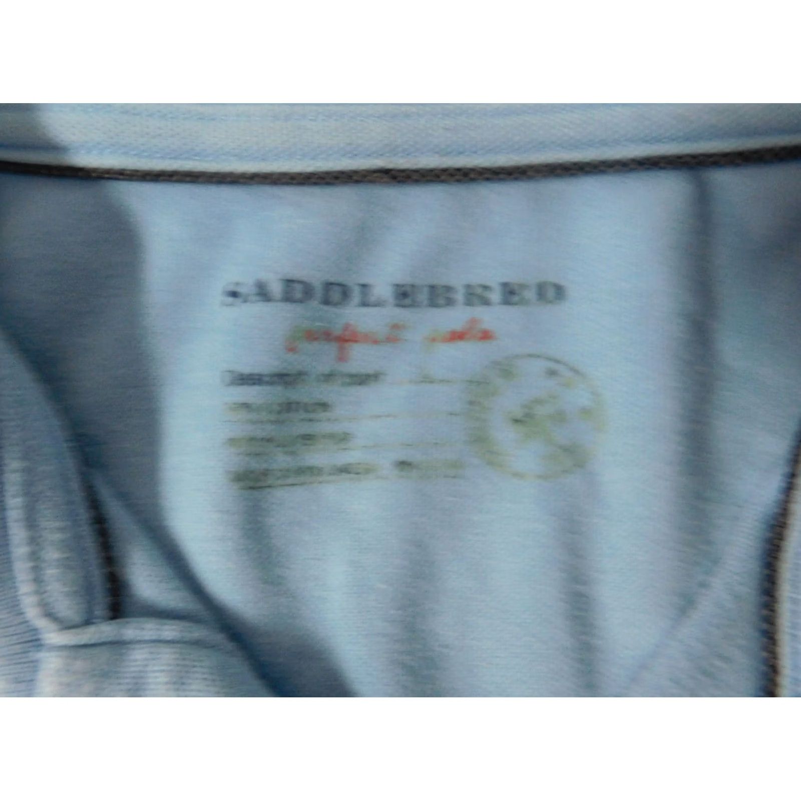 Vintage Saddlebred Polo Shirt Short Sleeve Blue Regular L Mens Striped Button Collar Golf Comfort flex Size US L / EU 52-54 / 3 - 6 Thumbnail