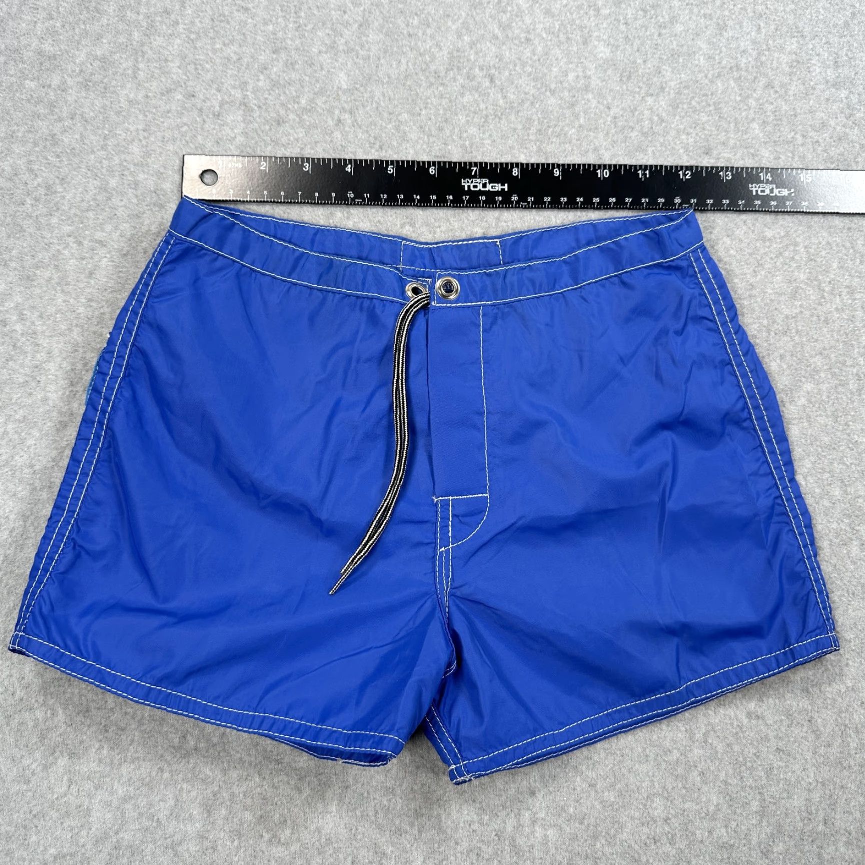 Vintage Birdwell Beach Britches Shorts Mens 26 Blue Swim Trunks Boardshorts Made USA New Size US 27 - 2 Thumbnail
