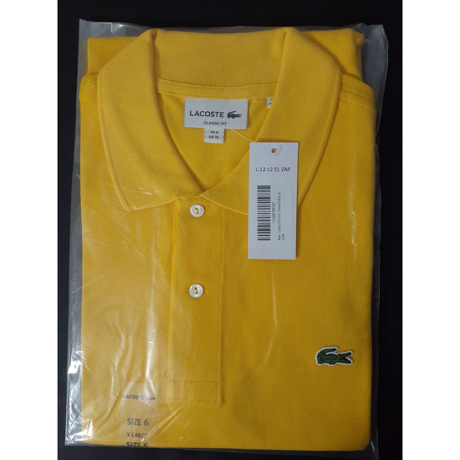 Lacoste Lacoste Mens Legacy Short Sleeve L1212 Pique Polo Yellow XL Size US XL / EU 56 / 4 - 2 Thumbnail