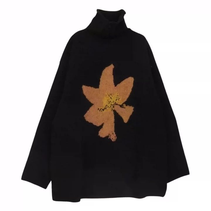 Yohji Yamamoto Yohji Yamamoto | 2021Aw Flower Turtleneck Wool Knit Sweater -DMC Size US L / EU 52-54 / 3 - 1 Thumbnail