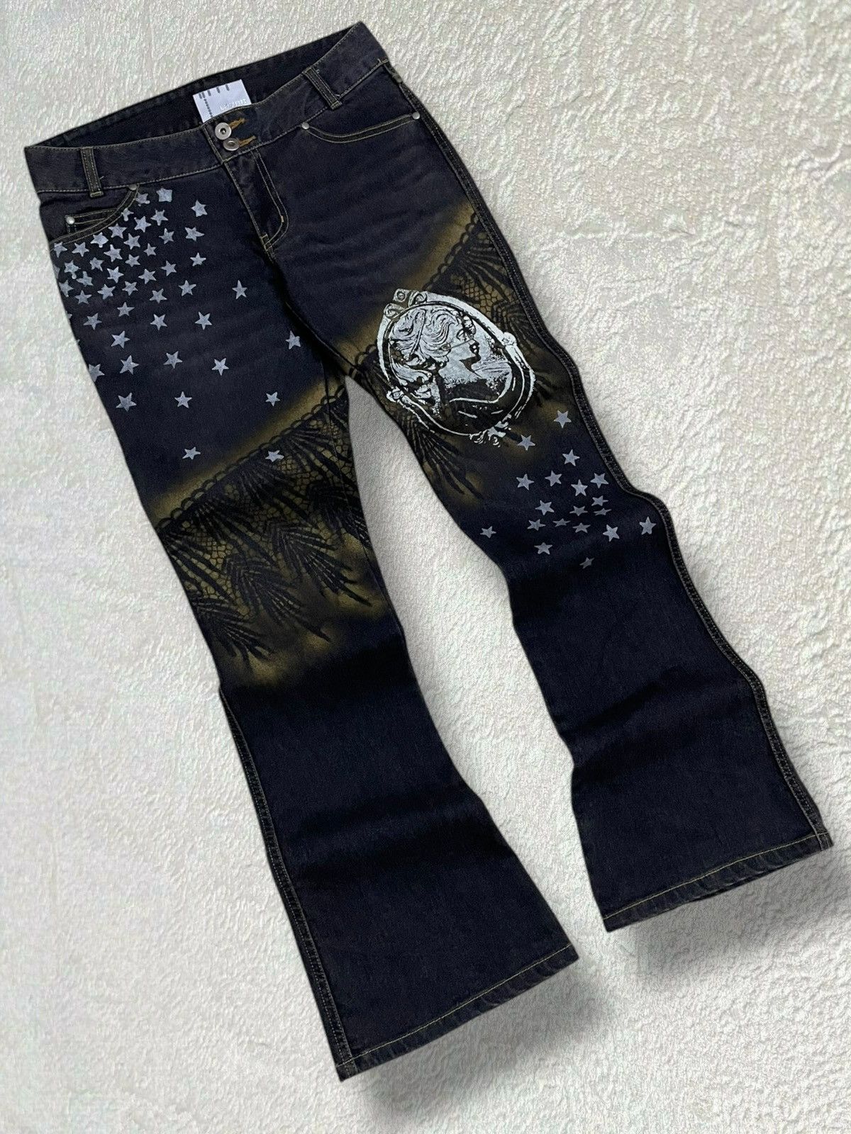 In The Attic Vintage 1990s Japan Designer Laura Iconic Punk Style Denim Size US 28 / EU 44 - 2 Thumbnail