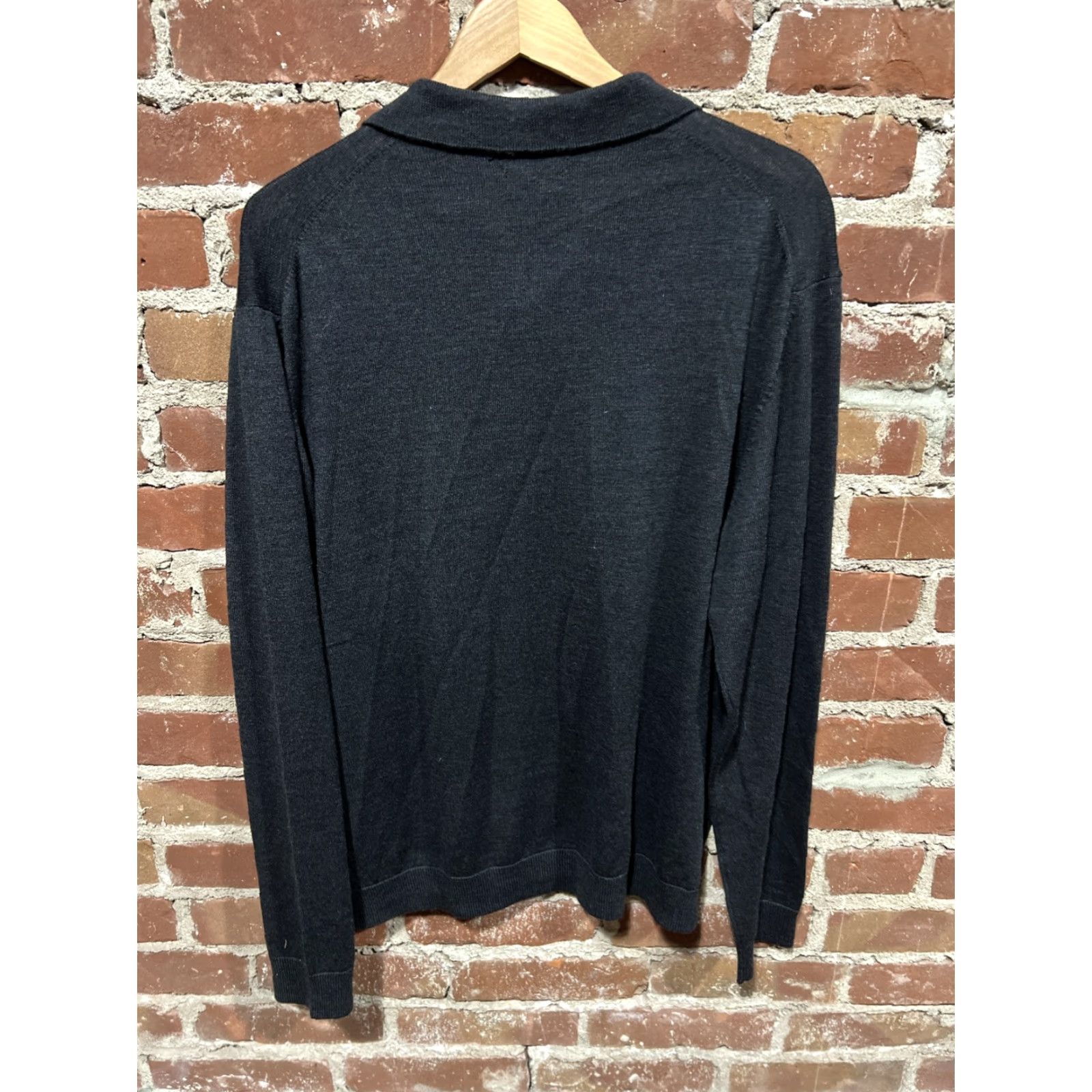 Vintage J Ferrar Mens L Pullover Collared Polo Sweater 100% Merino Wool Gray Large Size US M / EU 48-50 / 2 - 3 Thumbnail