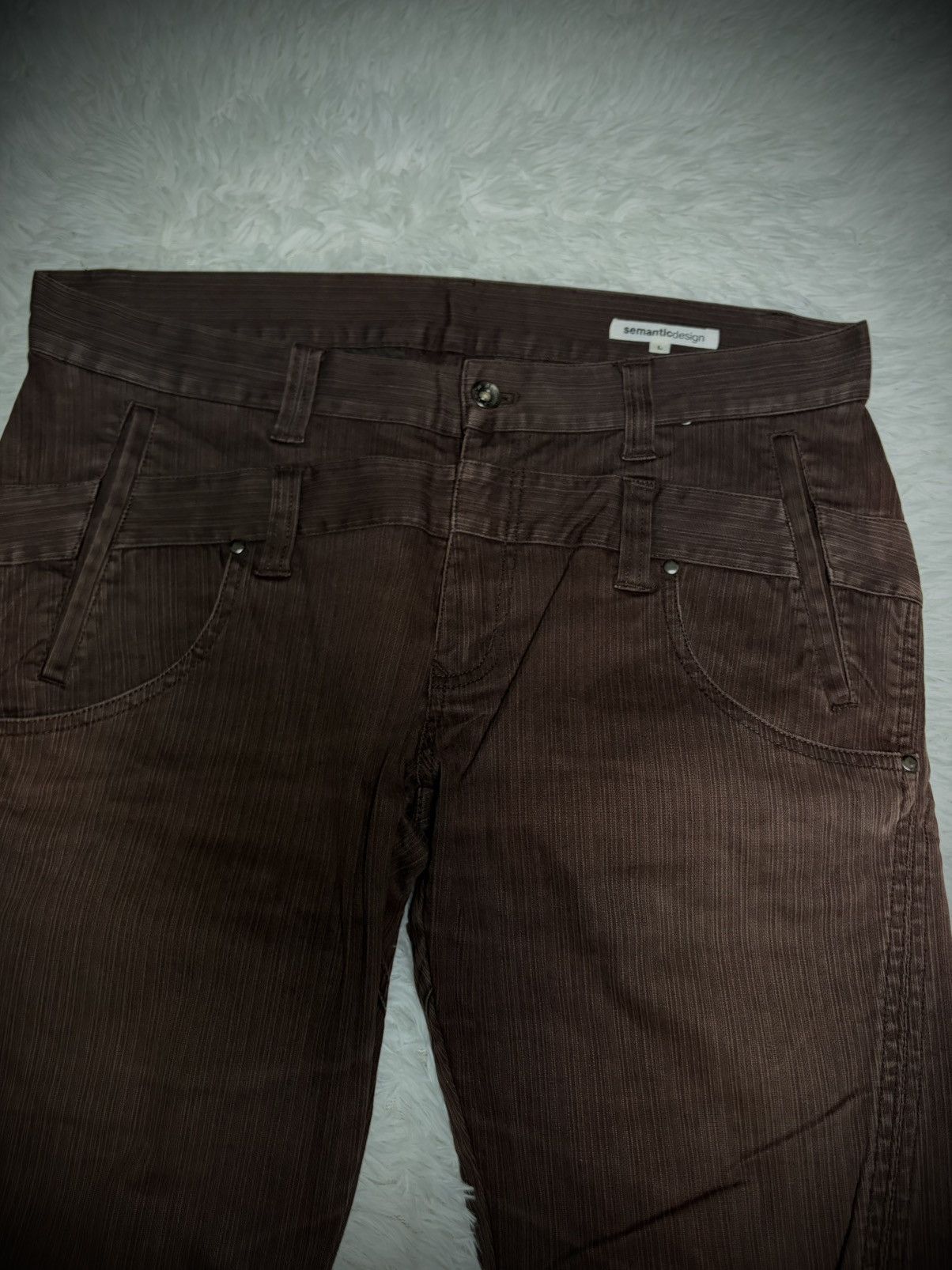Japanese Brand Semantic Design double waist twisted flared jeans Size US 34 / EU 50 - 2 Thumbnail