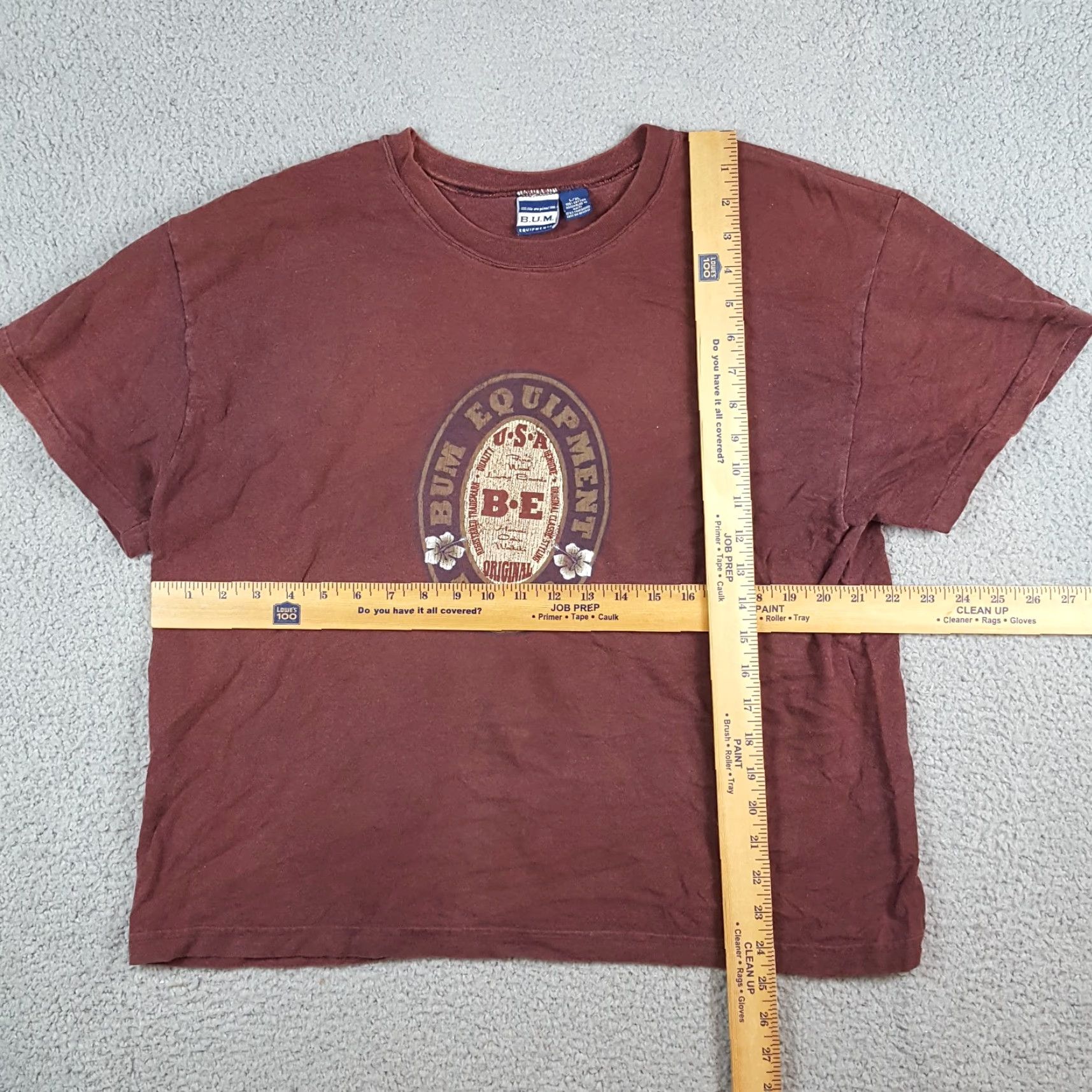 Vintage VINTAGE Y2K B.U.M. Equipment Faded Hawaiian Flower Beach Shirt Adult L Red Cotton Men 2000's Size US L / EU 52-54 / 3 - 5 Thumbnail