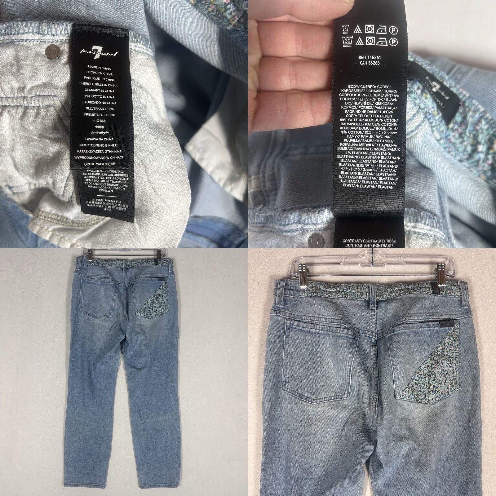 7 For All Mankind 7 For All Mankind Peggi Jeans Womens 31 Ankle Light Wash High Rise Slim Denim Size 24" / US 00 / IT 34 - 8 Thumbnail