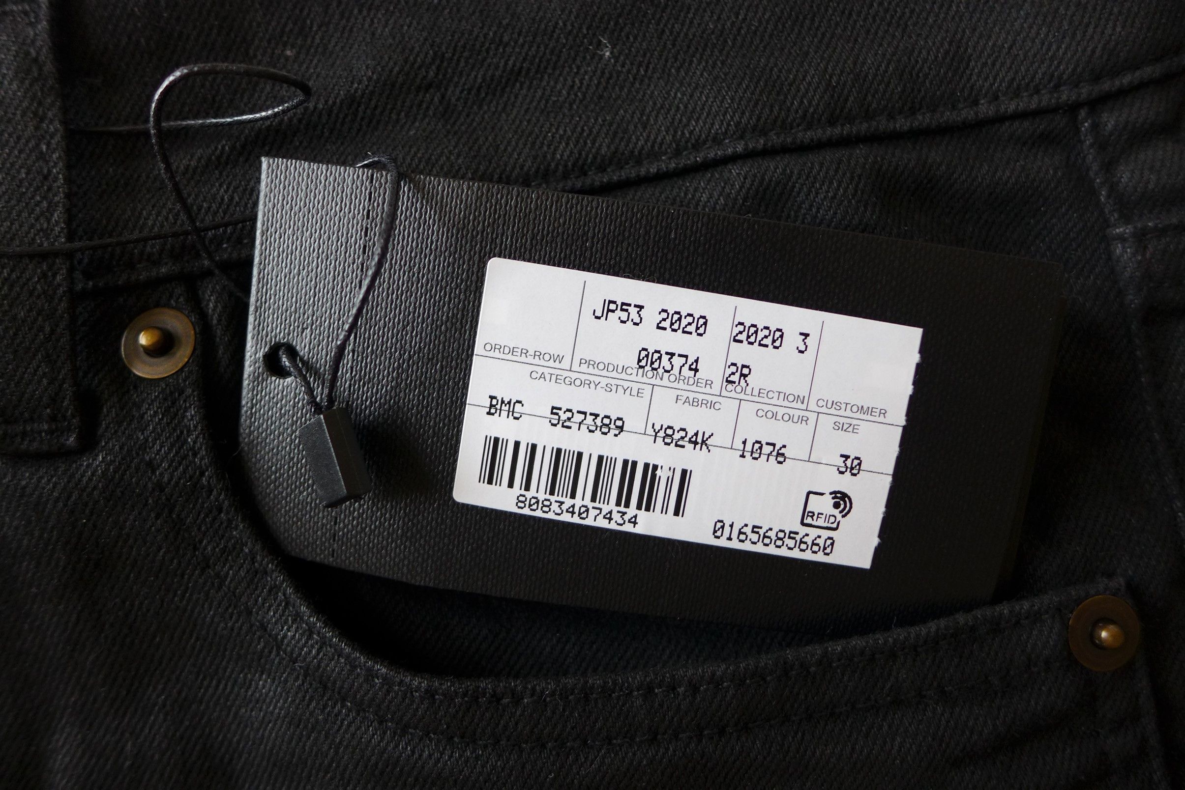 Saint Laurent Paris Saint Laurent D02 Jeans --- Coated Black Denim Size US 30 / EU 46 - 16 Thumbnail