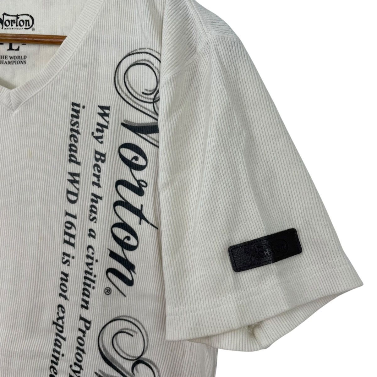 Norton Norton Motorcycle Vneck Waffle Tee Shirt Size US L / EU 52-54 / 3 - 4 Thumbnail