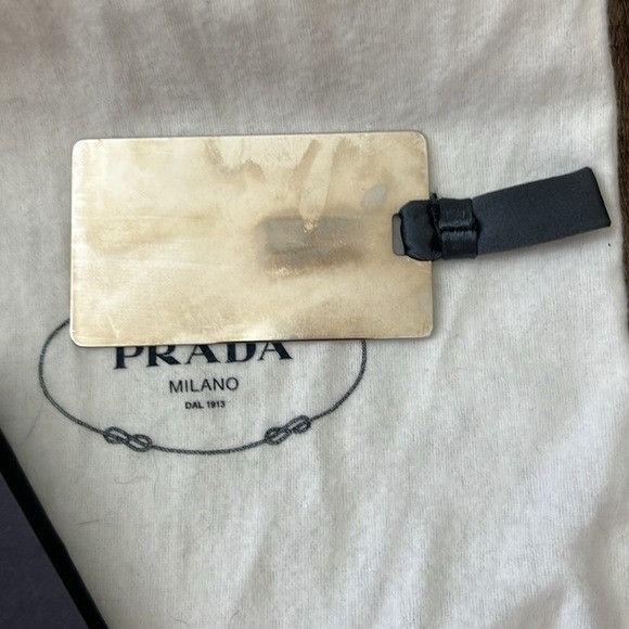 Prada Prada Silver Saffiano Leather Luggage Bag Tag Bag Charm VTG Size ONE SIZE - 4 Thumbnail