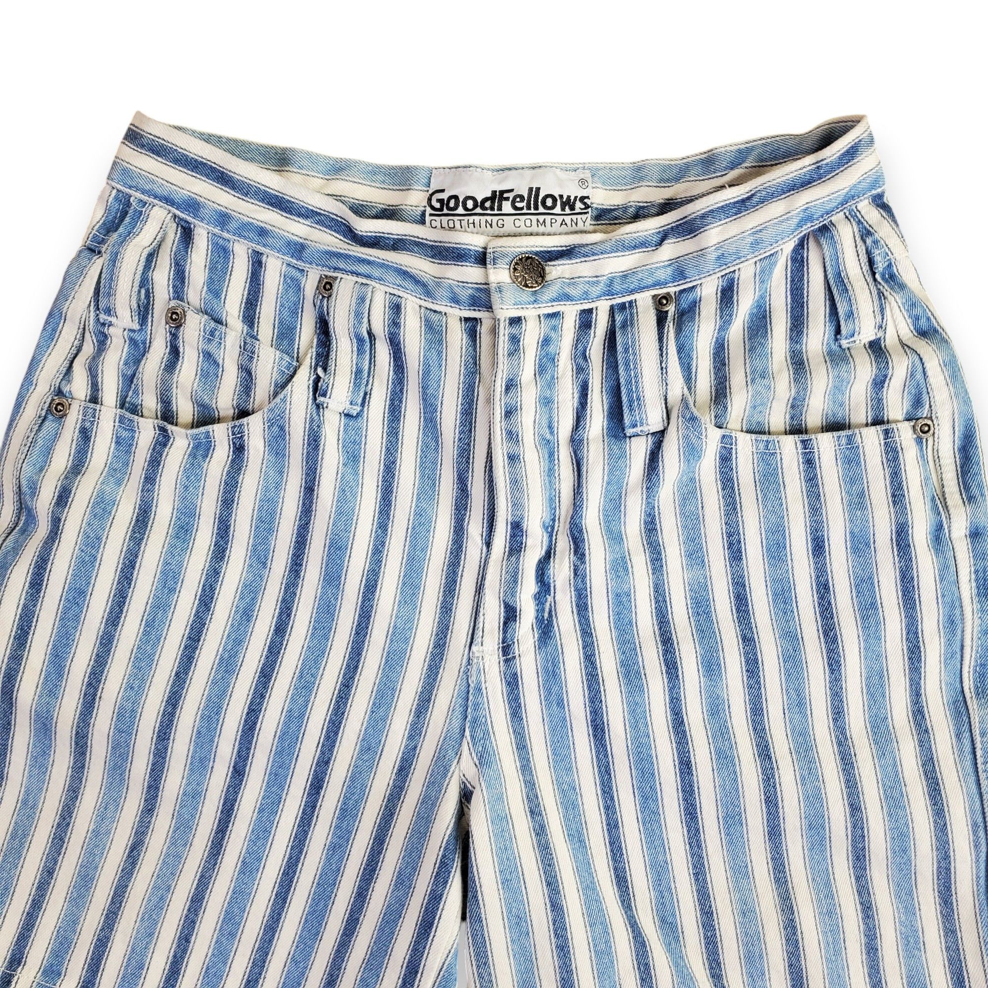 Other Goodfellows Size 7/8 Shorts Vintage 90s Denim Stripe 100% Size 30" / US 8 / IT 44 - 3 Thumbnail