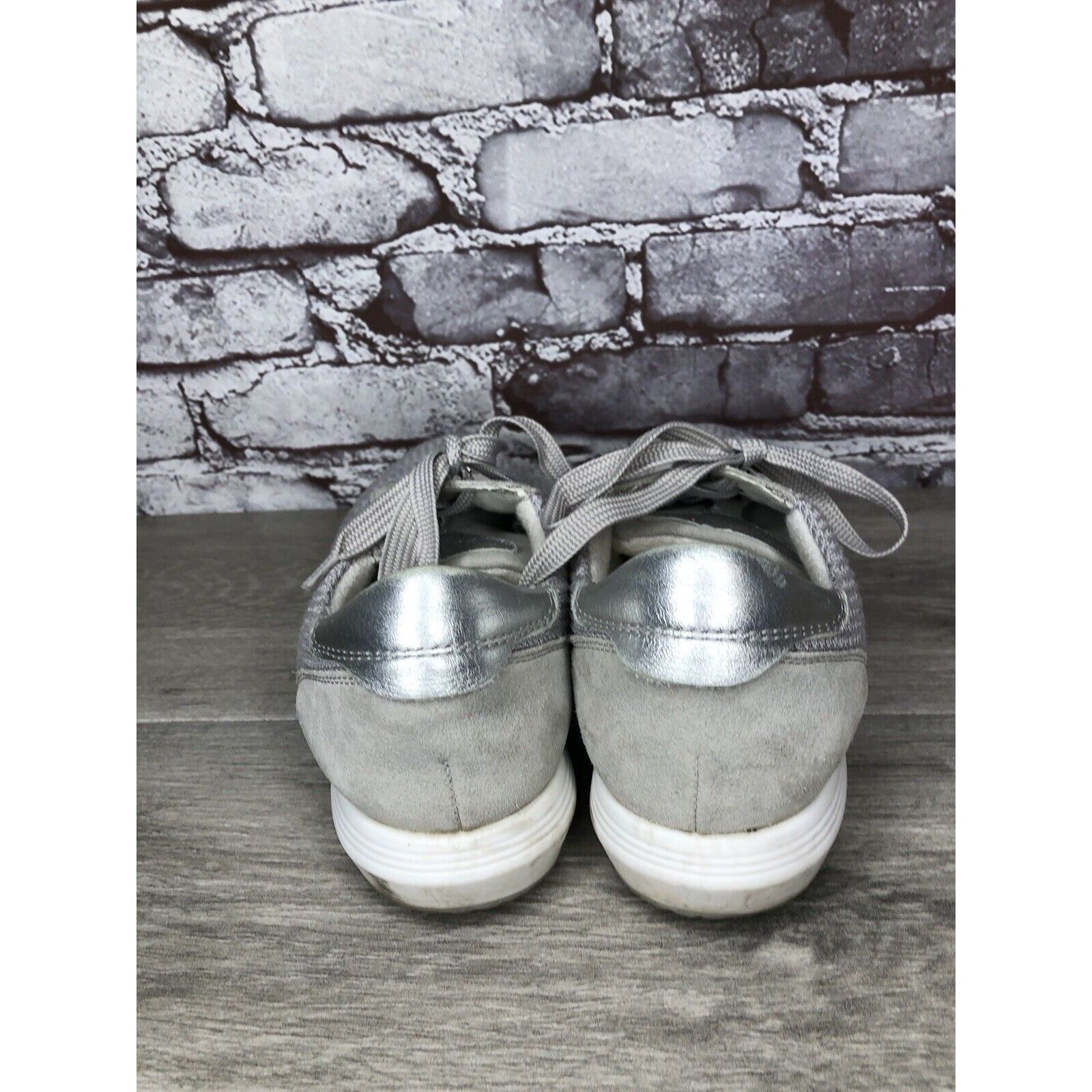 Other Ara Light Gray Knit Fabric Lace Up Casual Sneakers Women Sz Size US 9.5 / IT 39.5 - 10 Thumbnail