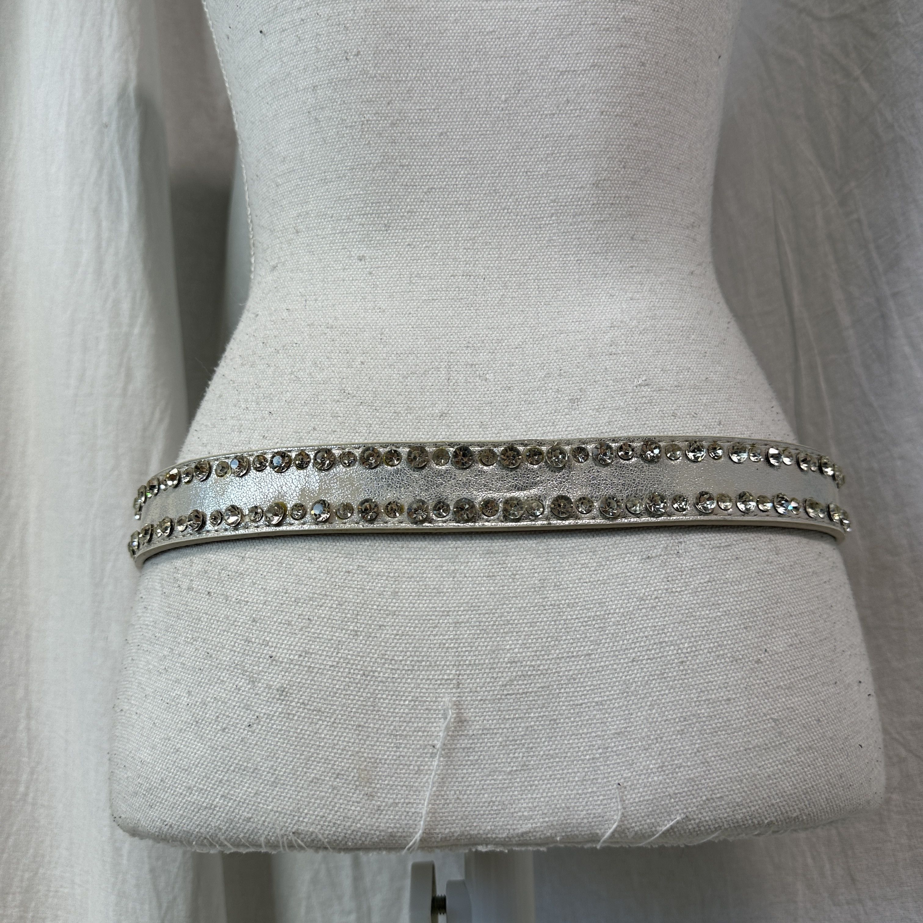 Vintage Vintage Avant Garde Rhinestones Silver Belt 00s Size ONE SIZE - 6 Thumbnail