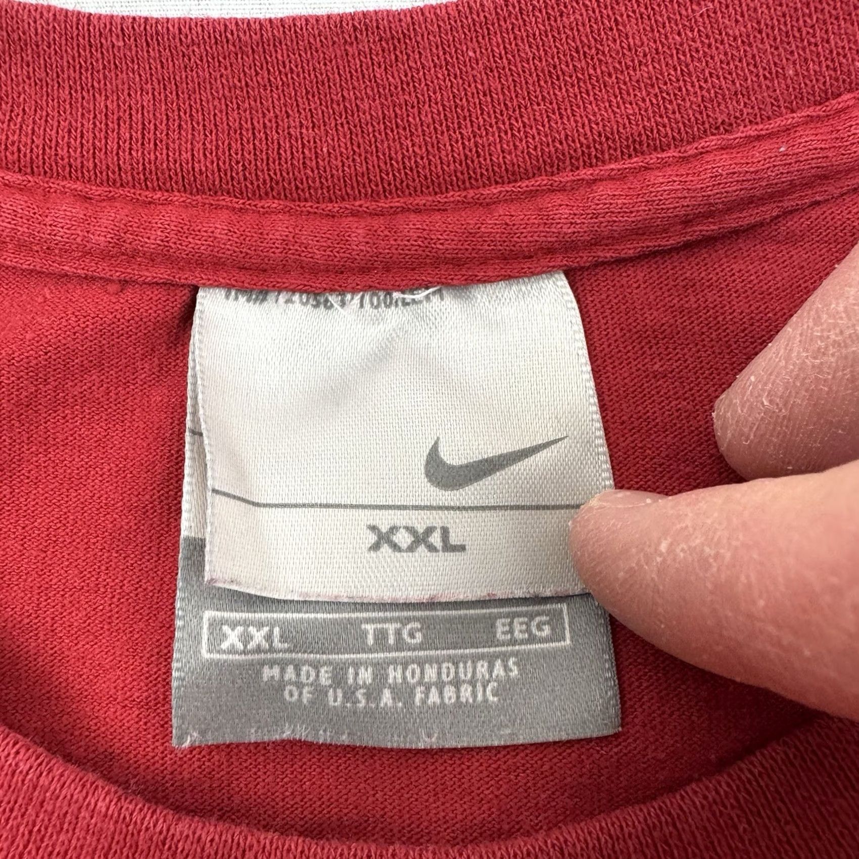 Nike VINTAGE Nike Flight T Shirt Adult 2XL Athletics Sports Y2K Red Crew Neck Short Sleeve Boxy Mens Size US XXL / EU 58 / 5 - 5 Thumbnail