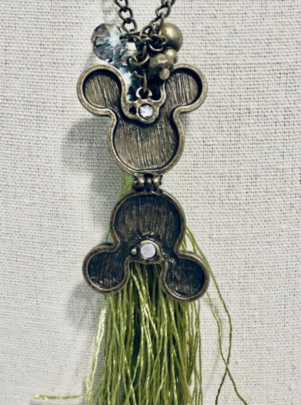Disney Disney Parks Heart Locket Necklace with Green Tassel – 20” Size ONE SIZE - 4 Thumbnail