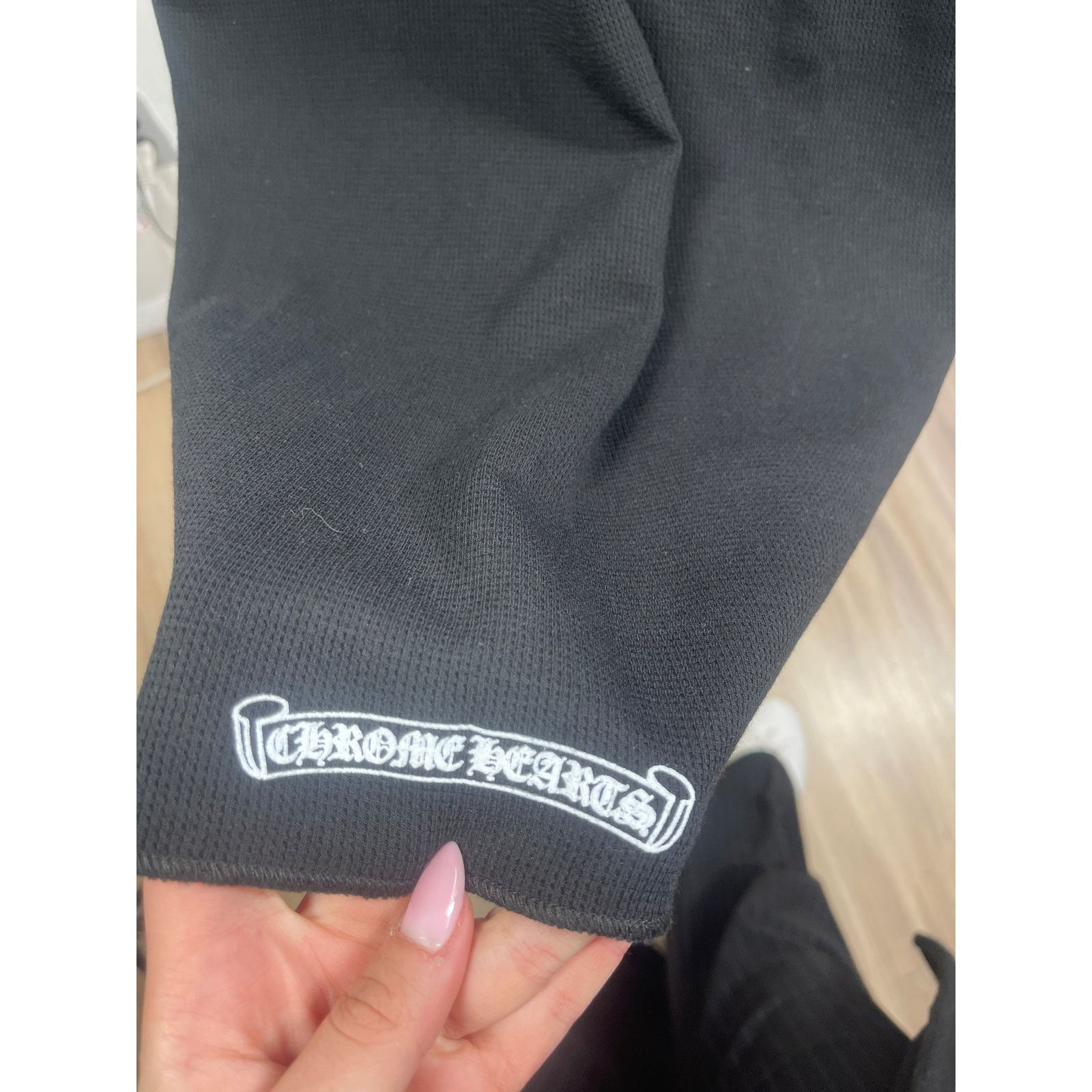Chrome Hearts Chrome Hearts Scroll Logo Long-Sleeve Thermal Shirt 'Black' Size US M / EU 48-50 / 2 - 3 Thumbnail