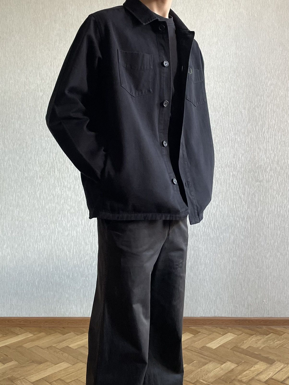Fred Perry Fred Perry: A Navy Blue Denim Overshirt / Jacket Size US L / EU 52-54 / 3 - 20 Thumbnail