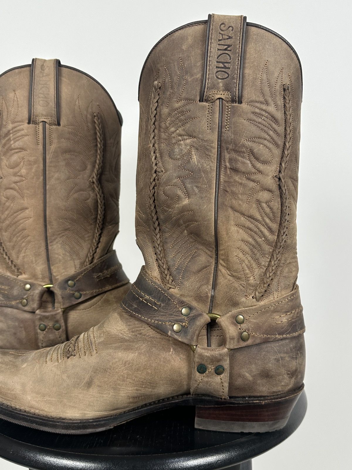 Sancho Boots Sancho Abarca 5122 Leather Cowboy Western Motorcycle Boots Size US 8 / EU 41 - 19 Thumbnail