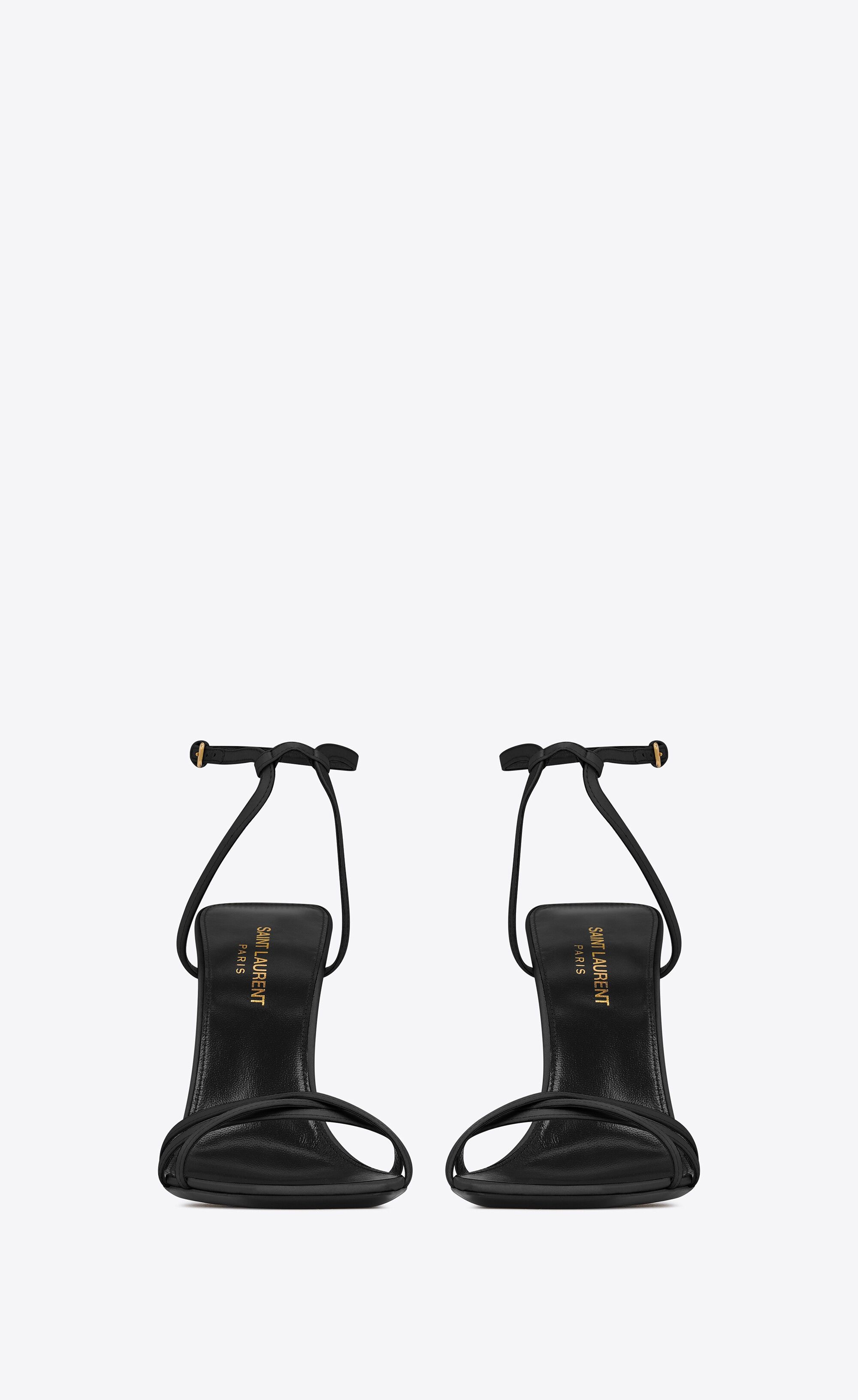 Saint Laurent Paris o1s1wg111224 Nuit Sandals in Crepe Satin in Black Size US 7 / IT 37 - 2 Thumbnail