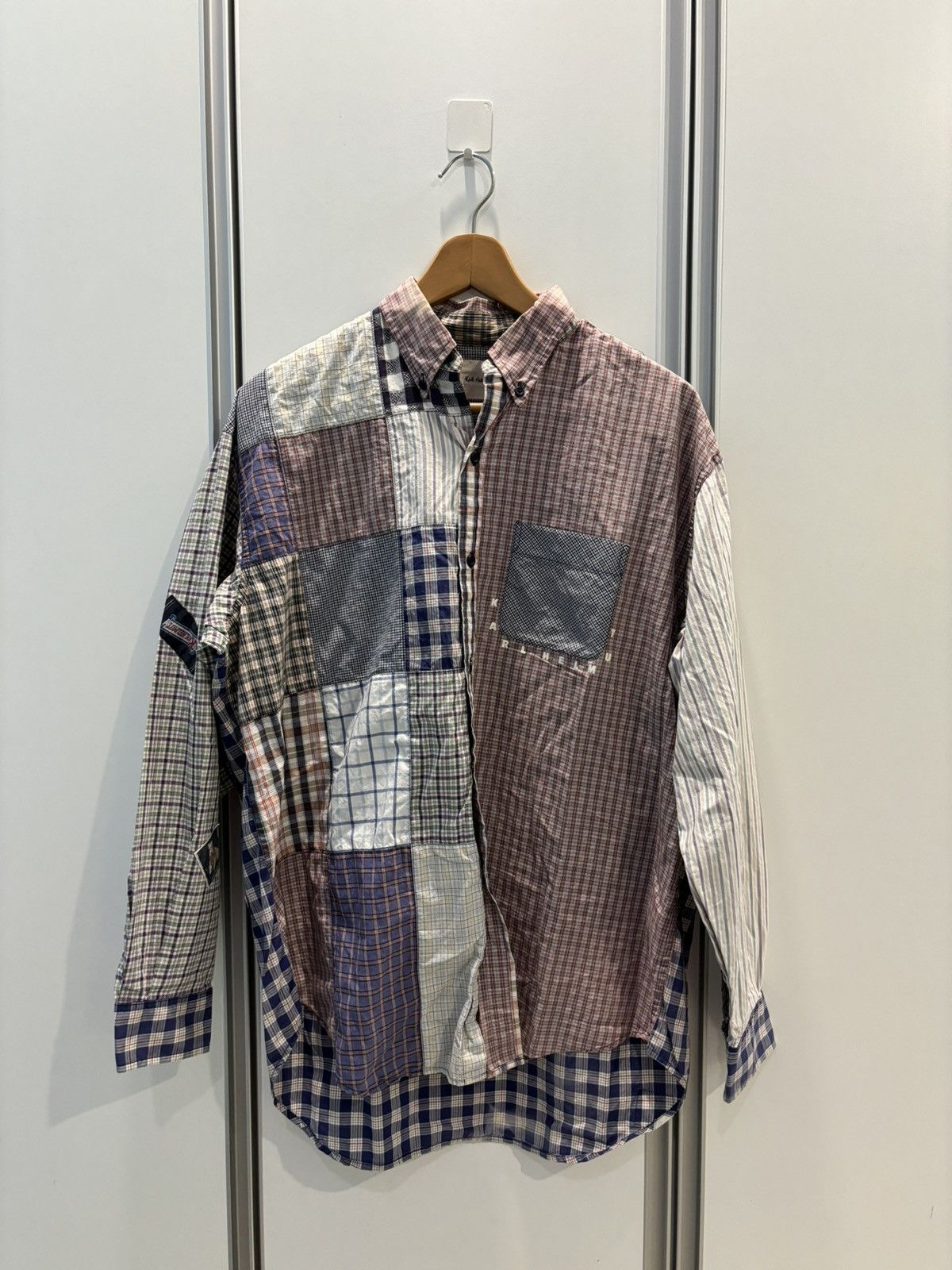 Designer × Karl Helmut × Vintage Karl Helmut patchwork button up shirt Size US XL / EU 56 / 4 - 1 Thumbnail