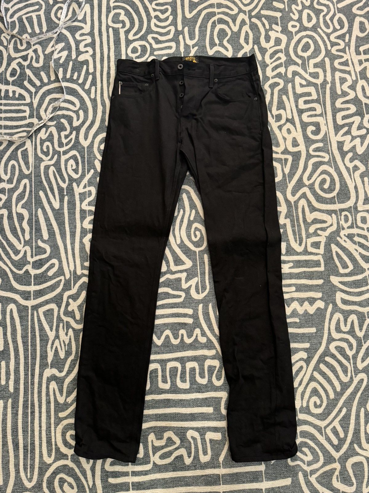 Brave Star Selvage Brave Star Selvage- Slim Taper 13.5oz Double Black Size US 33 - 1 Thumbnail